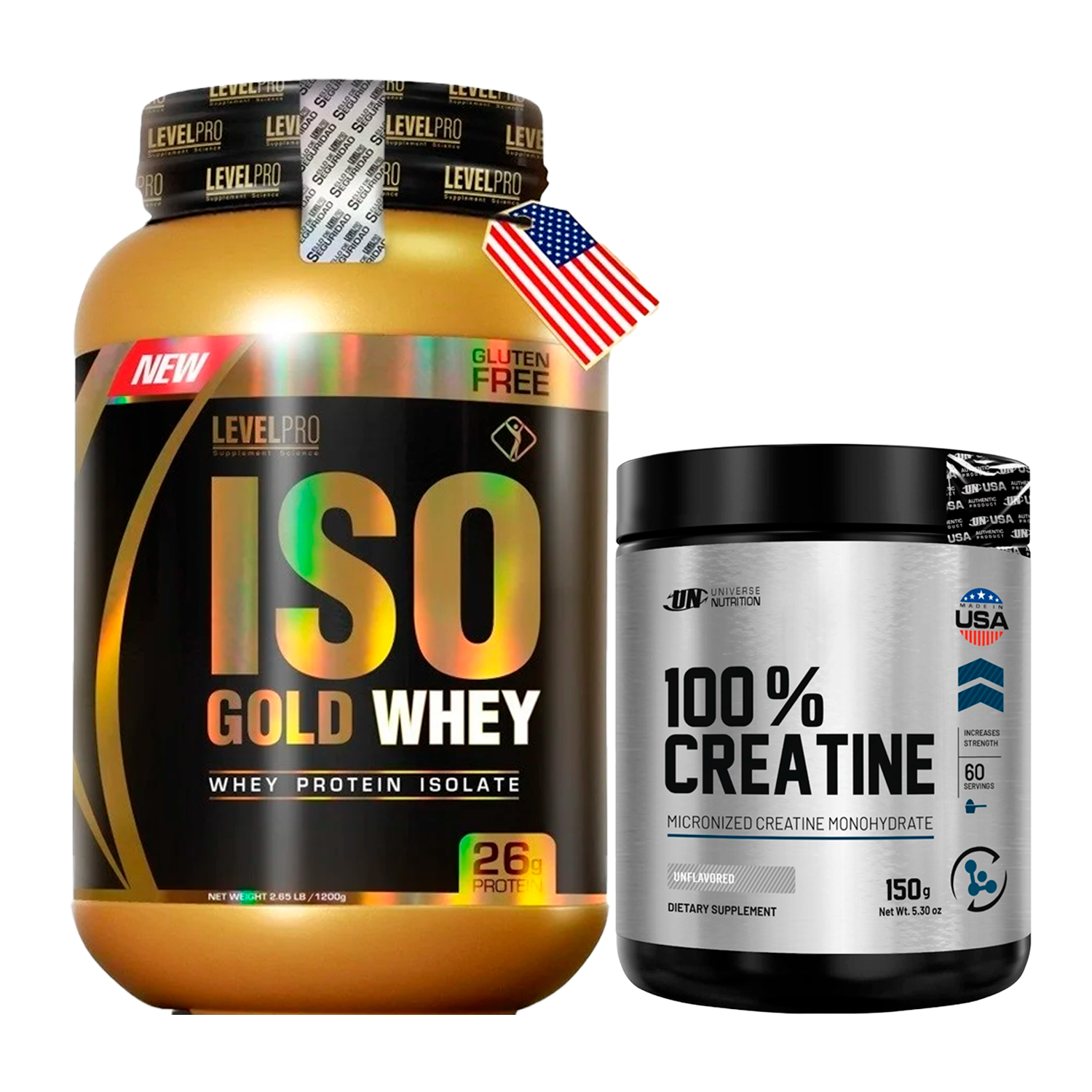 PACK Iso Gold Whey Level Pro + Creatina Monohidratada UN