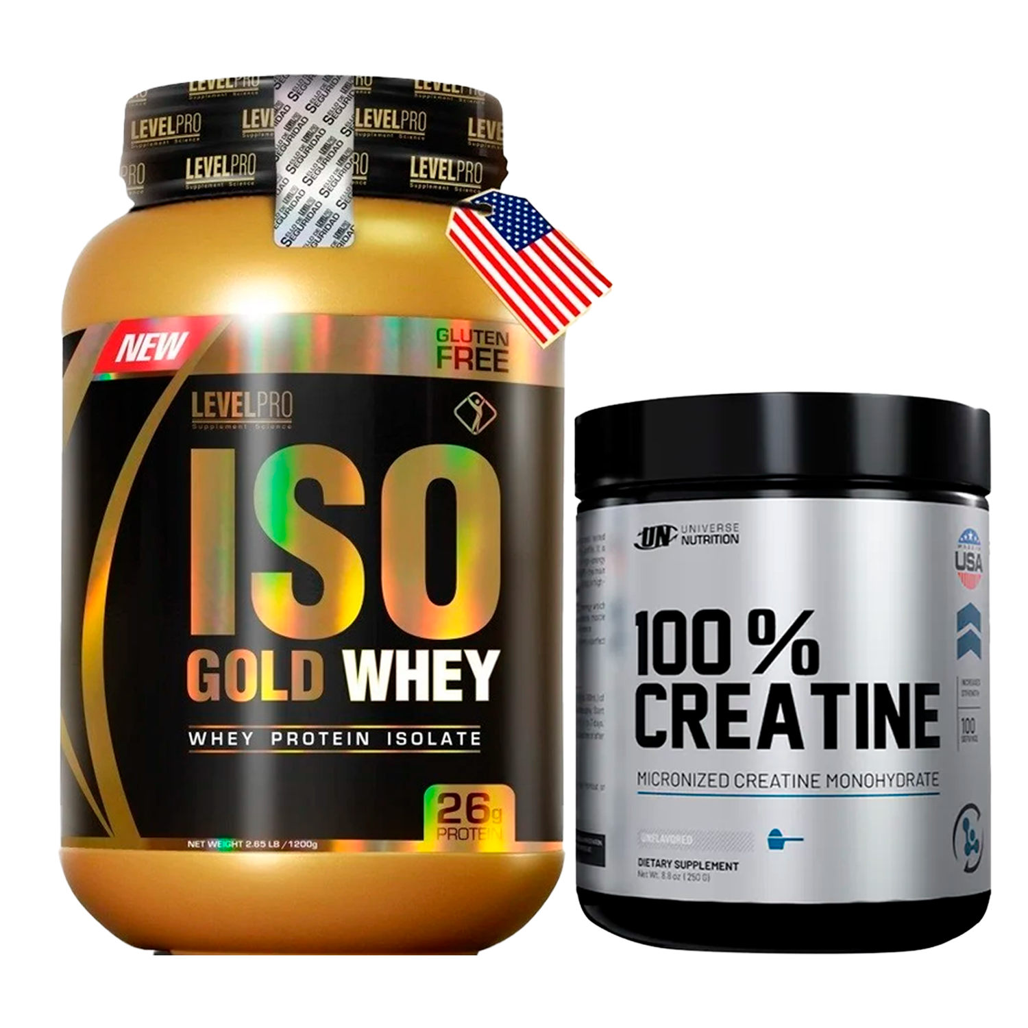 PACK Iso Gold Whey Level Pro + Creatina Monohidratada UN