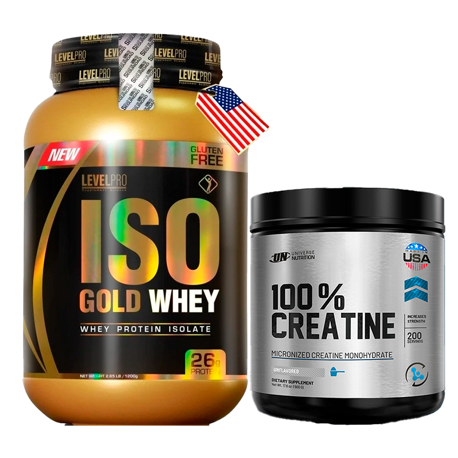 PACK Iso Gold Whey Level Pro + Creatina Monohidratada UN