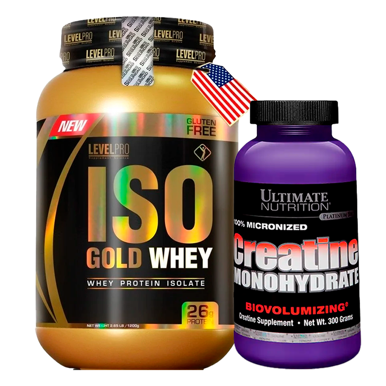 PACK Iso Gold Whey Level Pro + Creatina Ultimate Nutrition