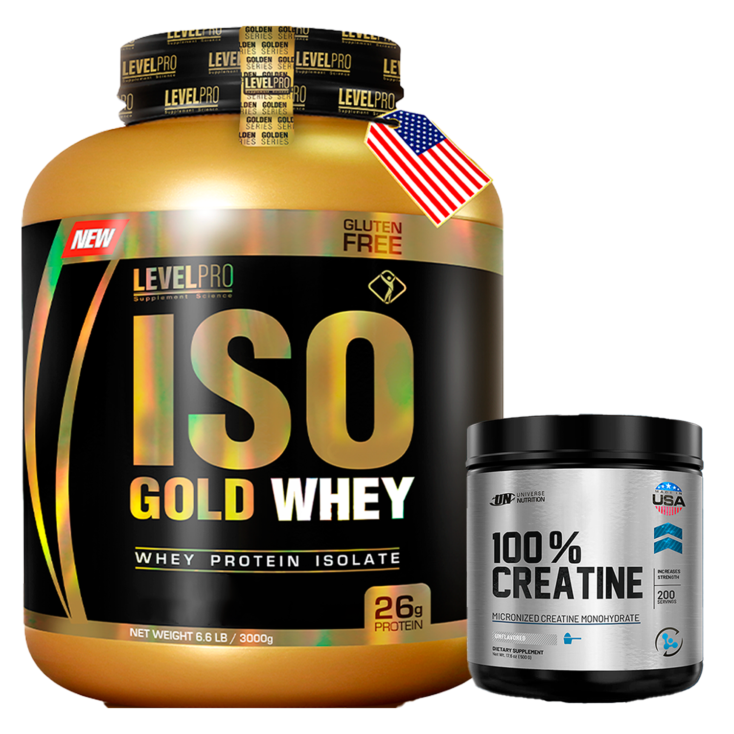 PACK Iso Gold Whey Level Pro + Creatina Monohidratada UN