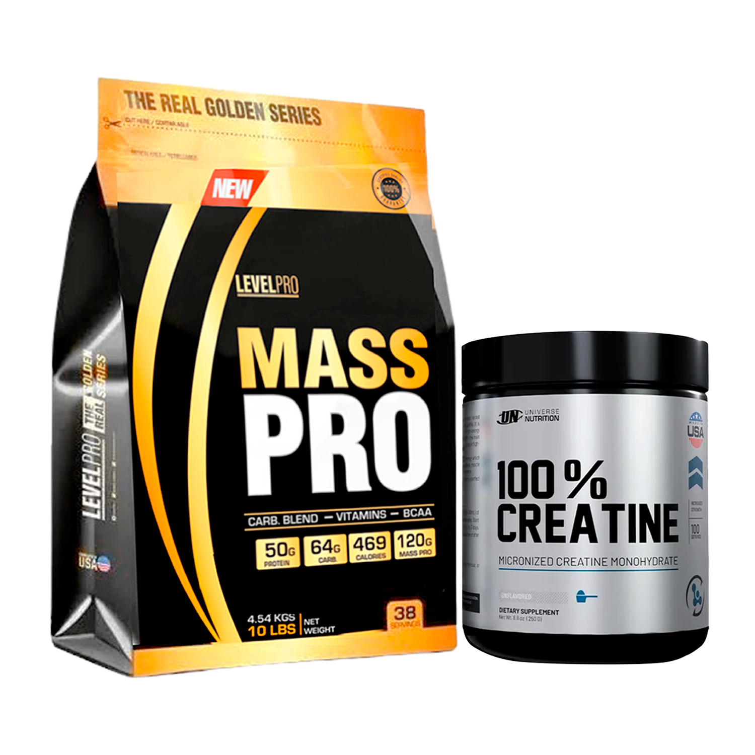 PACK Mass Pro Level Pro + Creatina Monohidratada UN