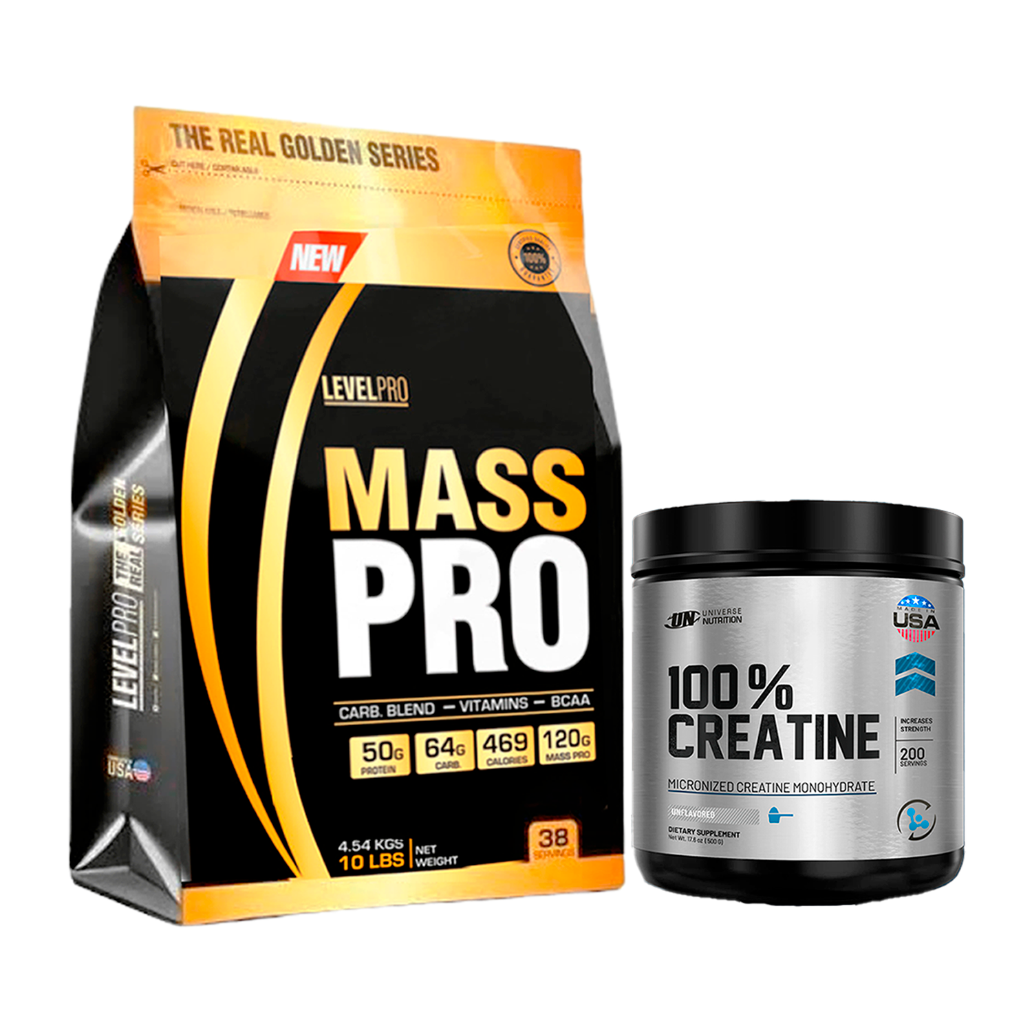 PACK Mass Pro Level Pro + Creatina Monohidratada UN