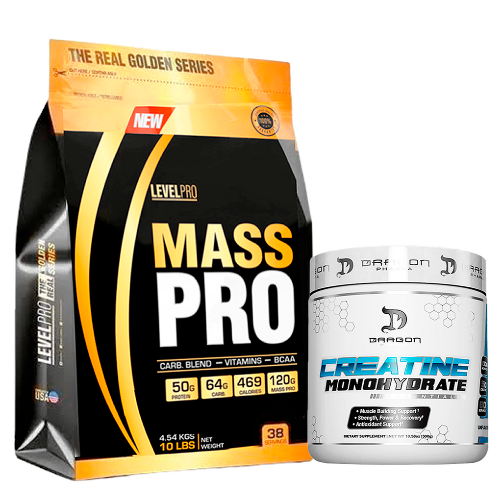 PACK Mass Pro Level Pro + Creatina Dragon Pharma