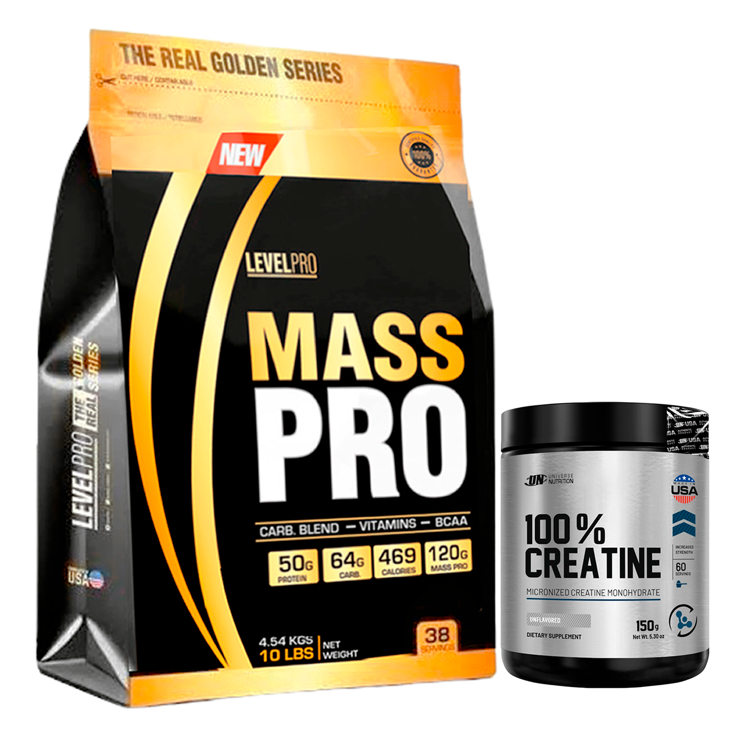 PACK Mass Pro Level Pro + Creatina Monohidratada UN