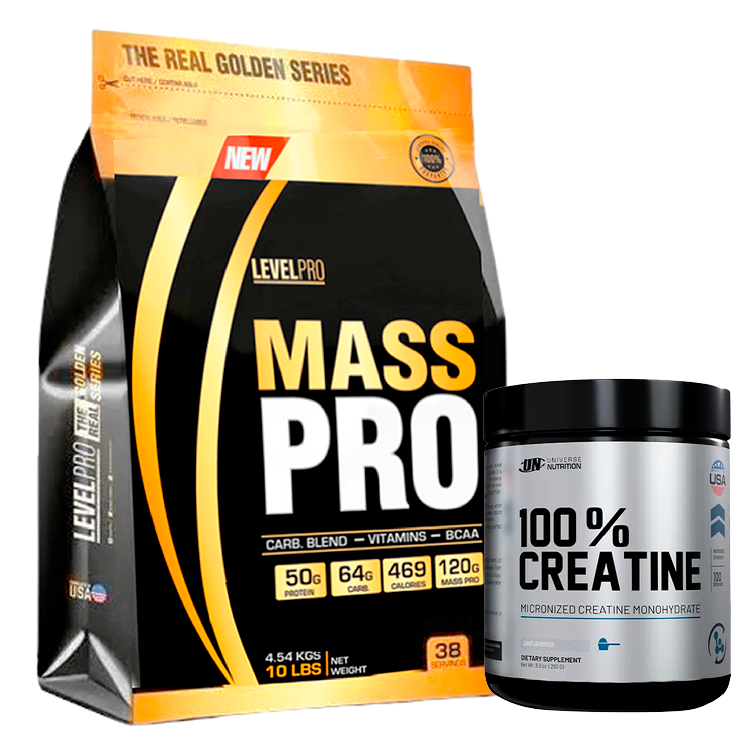 PACK Mass Pro Level Pro + Creatina Monohidratada UN
