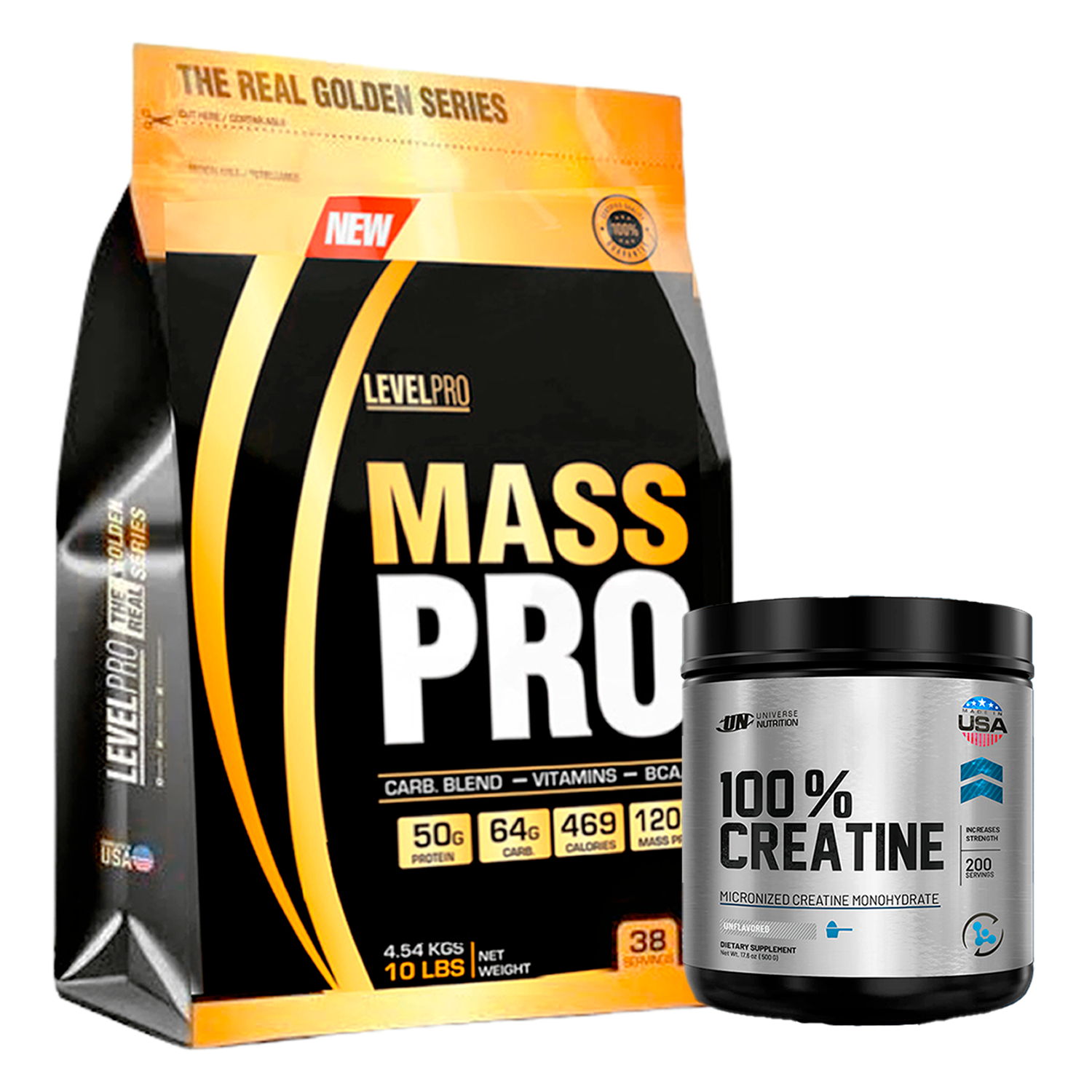 PACK Mass Pro Level Pro + Creatina Monohidratada UN