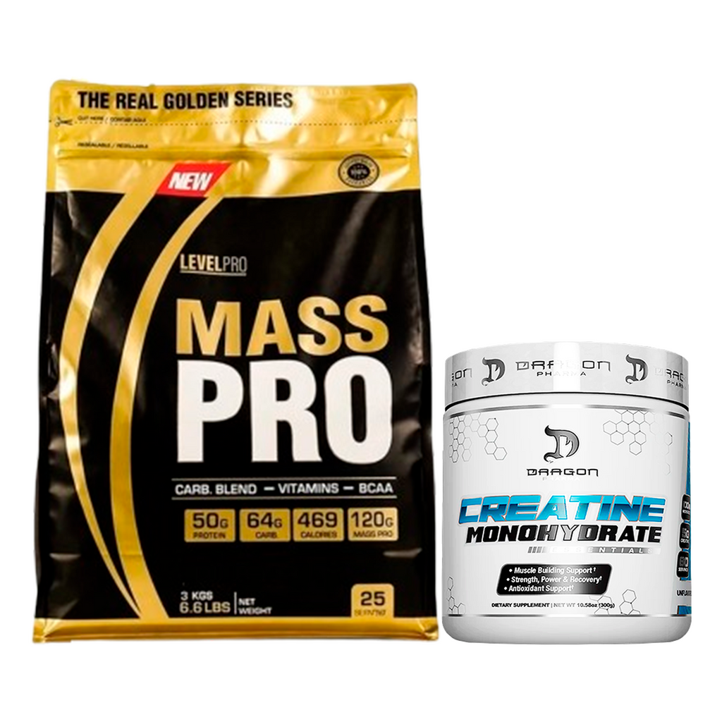 PACK Mass Pro Level Pro + Creatina Dragon Pharma