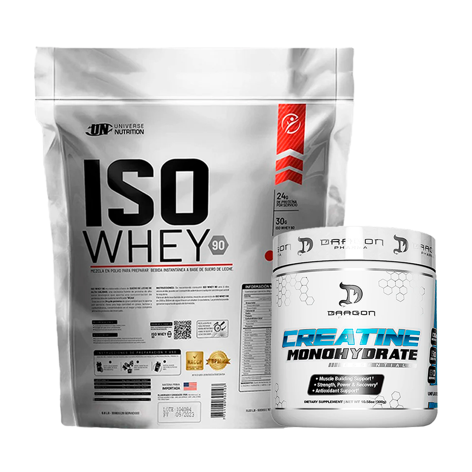 PACK Proteína Iso Whey UN + Creatina Dragon Pharma