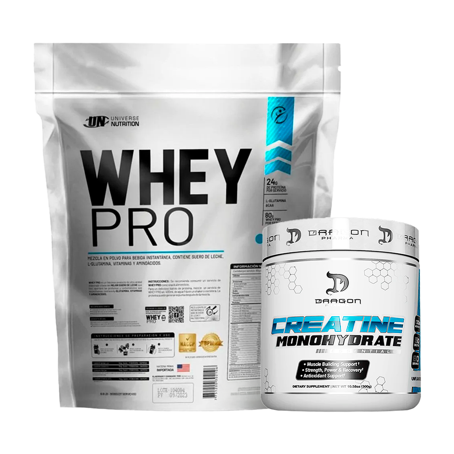 PACK Proteína Whey Pro UN + Creatina Dragon Pharma