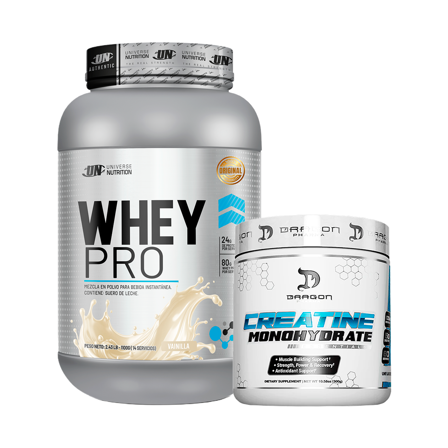 PACK Proteína Whey Pro UN + Creatina Dragon Pharma