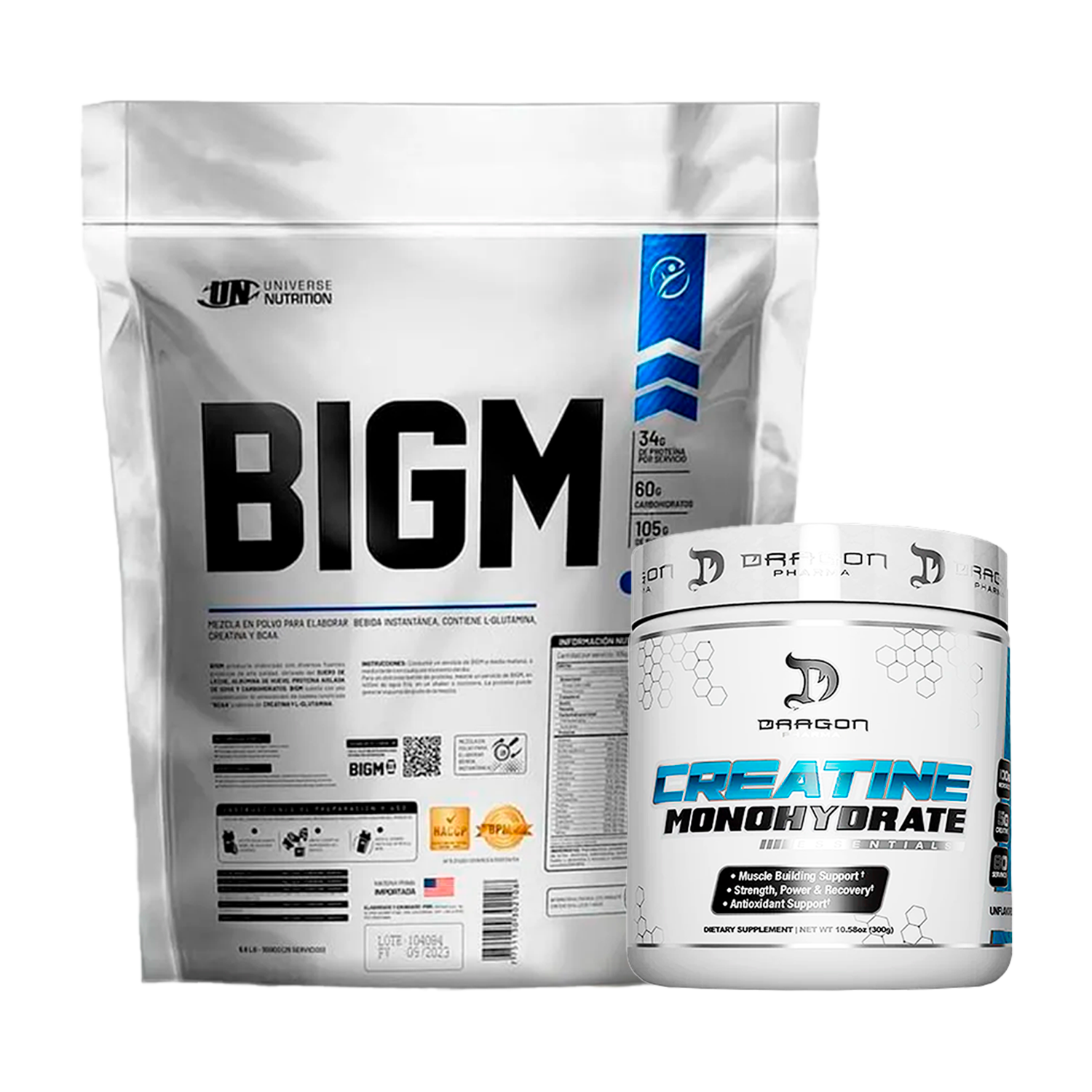 PACK Ganador de Masa BIGM UN + Creatina Dragon Pharma