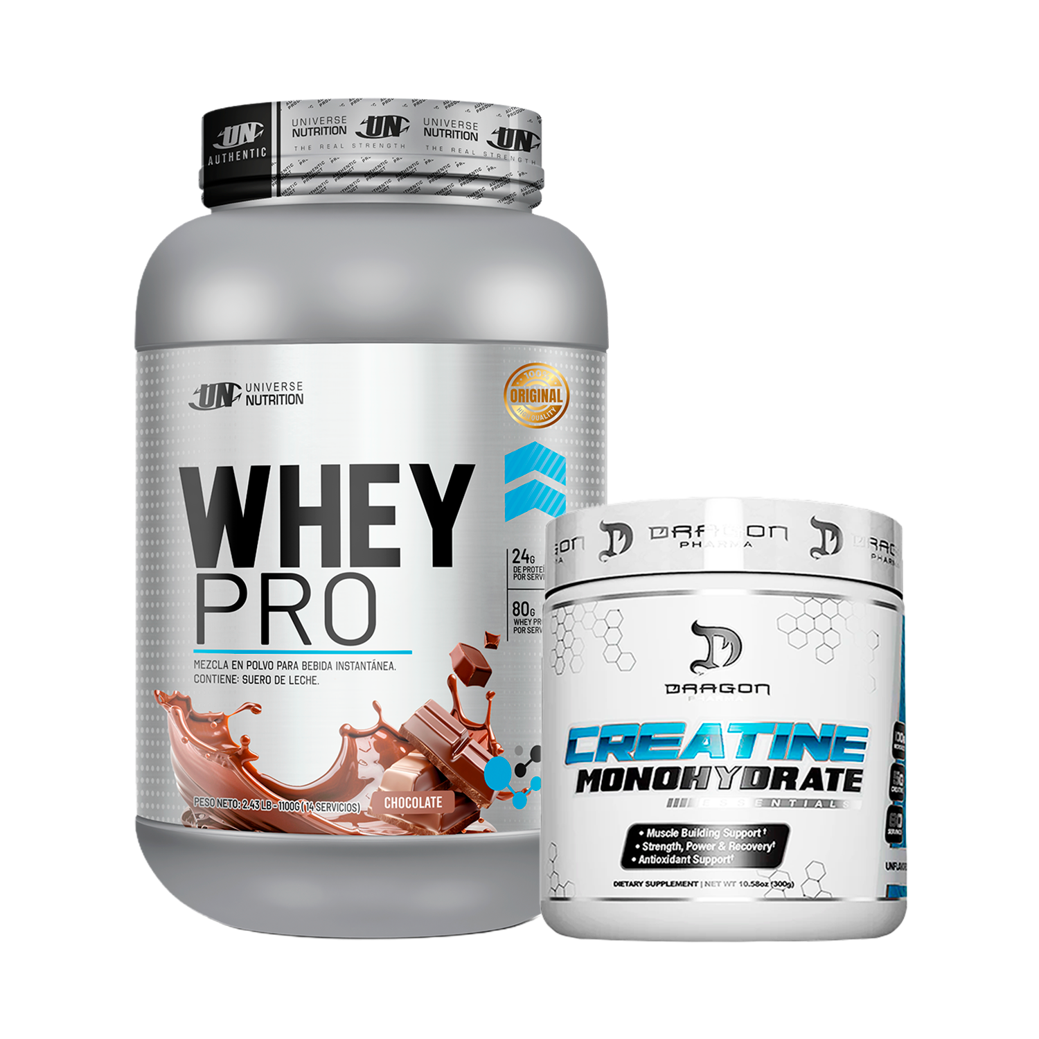 PACK Proteína Whey Pro UN + Creatina Dragon Pharma