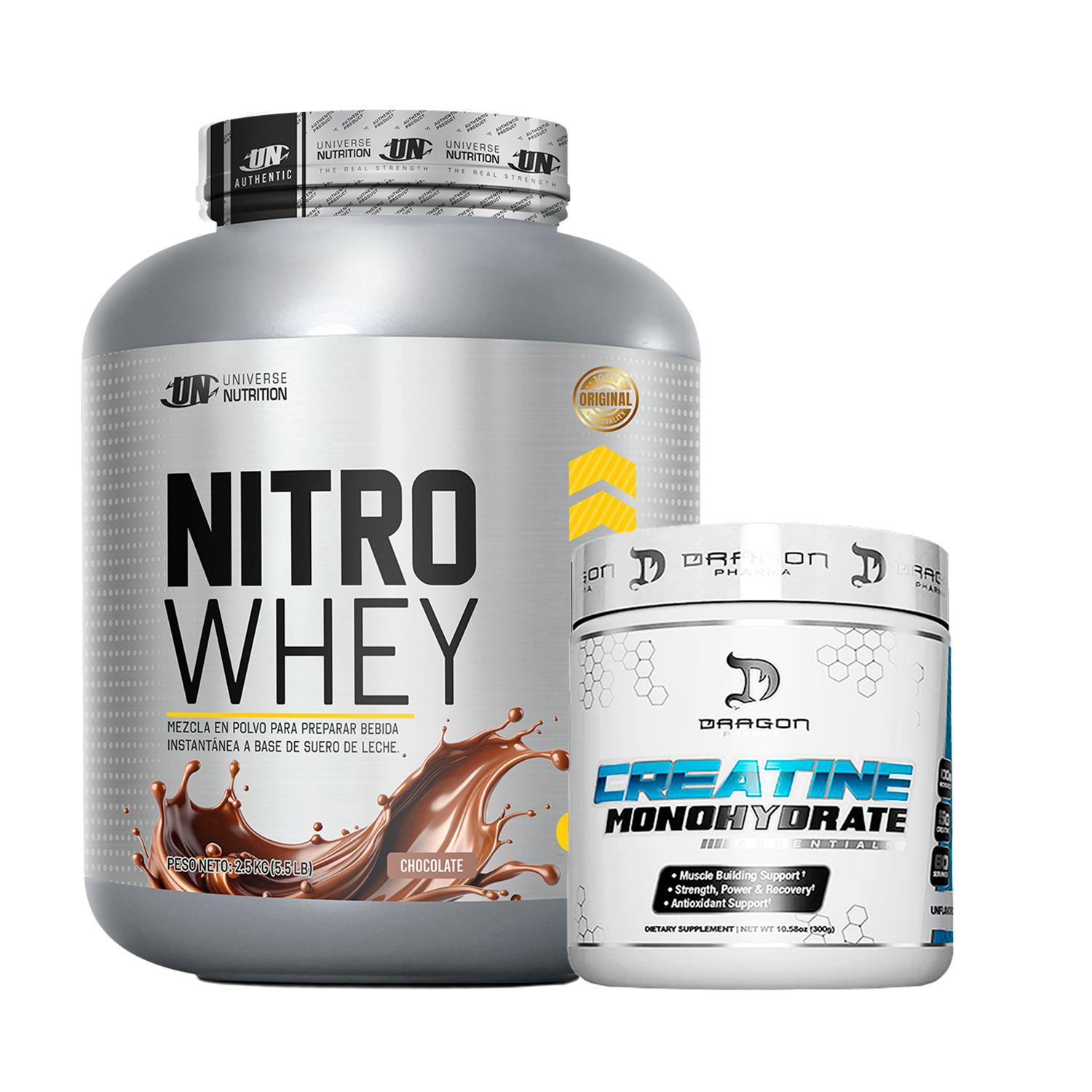 PACK Proteína Nitro Whey UN + Creatina Dragon Pharma