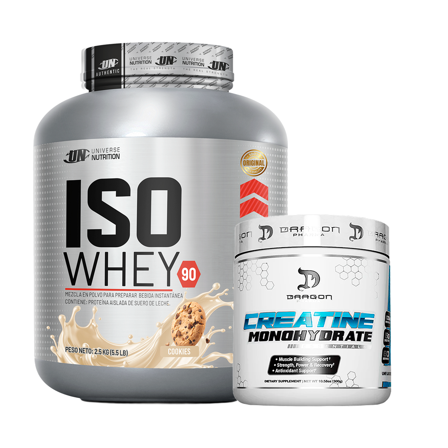 PACK Proteína Iso Whey UN + Creatina Dragon Pharma