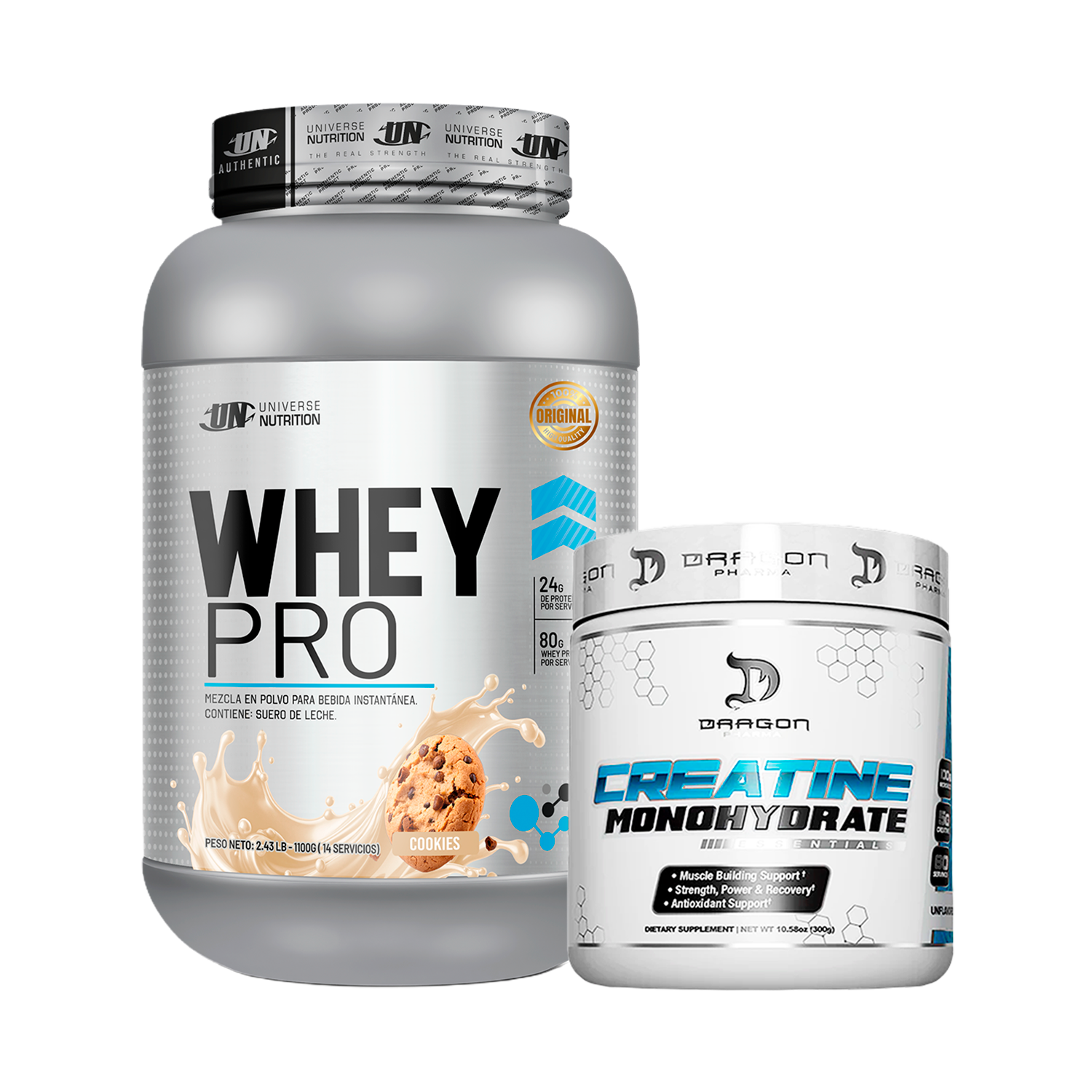 PACK Proteína Whey Pro UN + Creatina Dragon Pharma