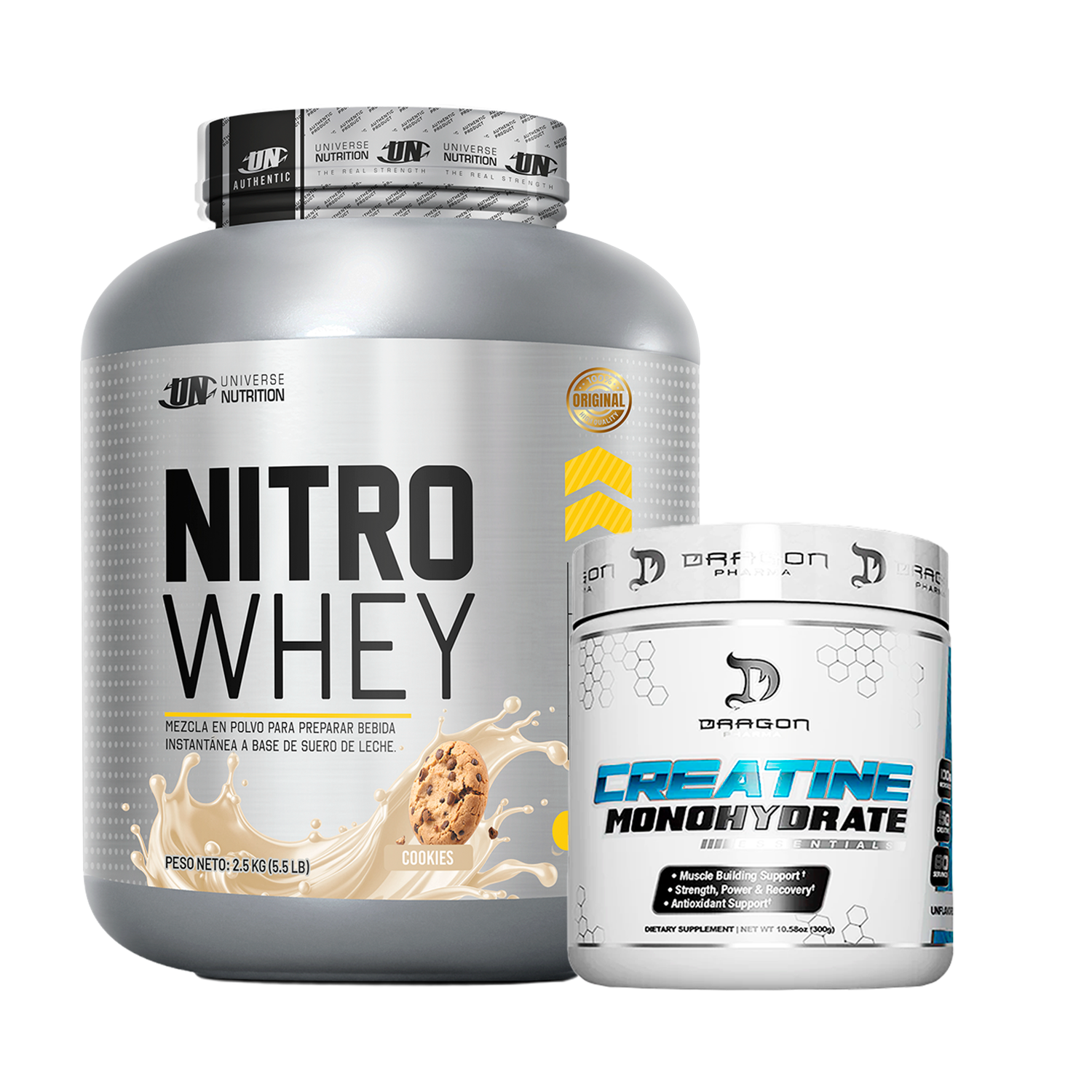 PACK Proteína Nitro Whey UN + Creatina Dragon Pharma