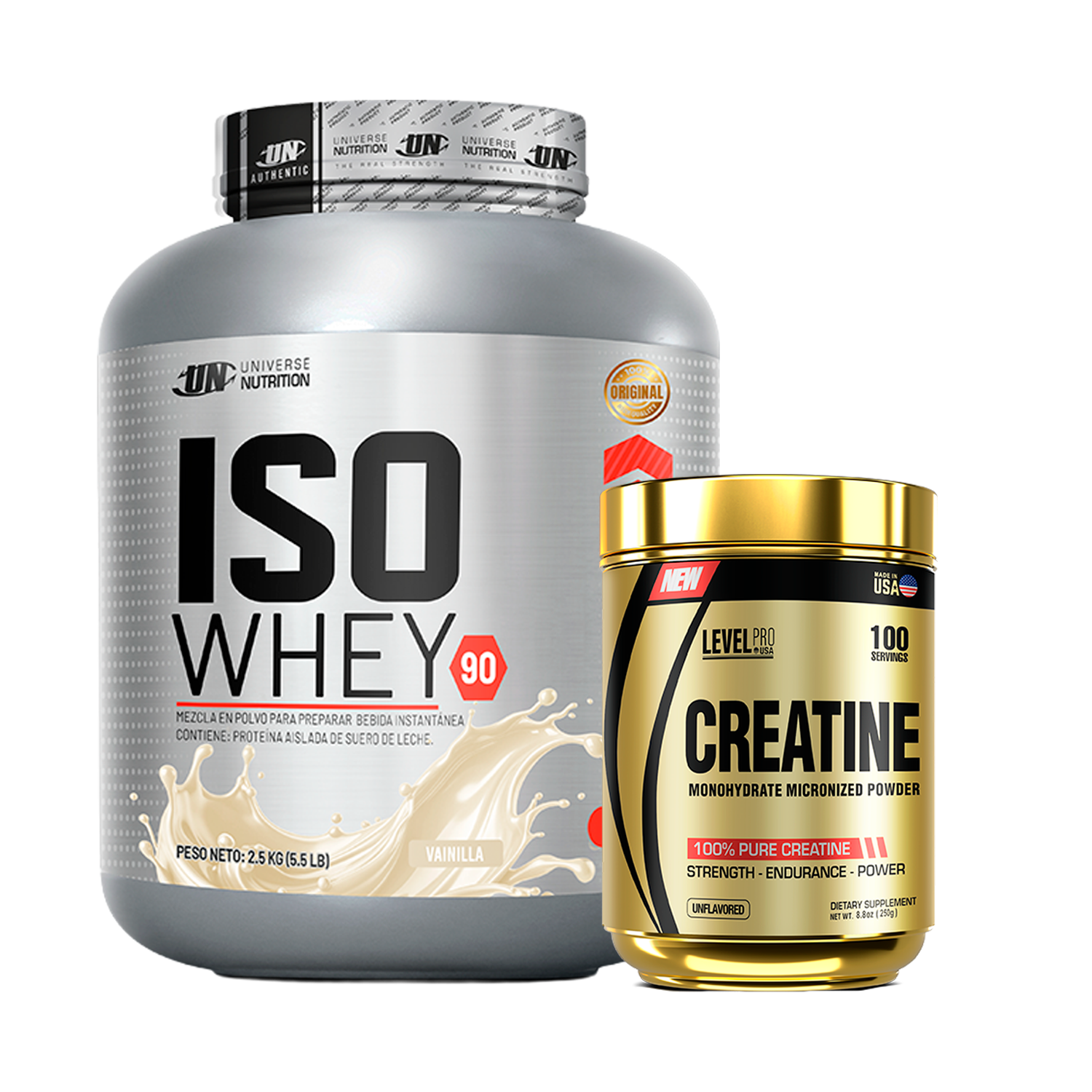 PACK Proteína Iso Whey UN + Creatina Level Pro
