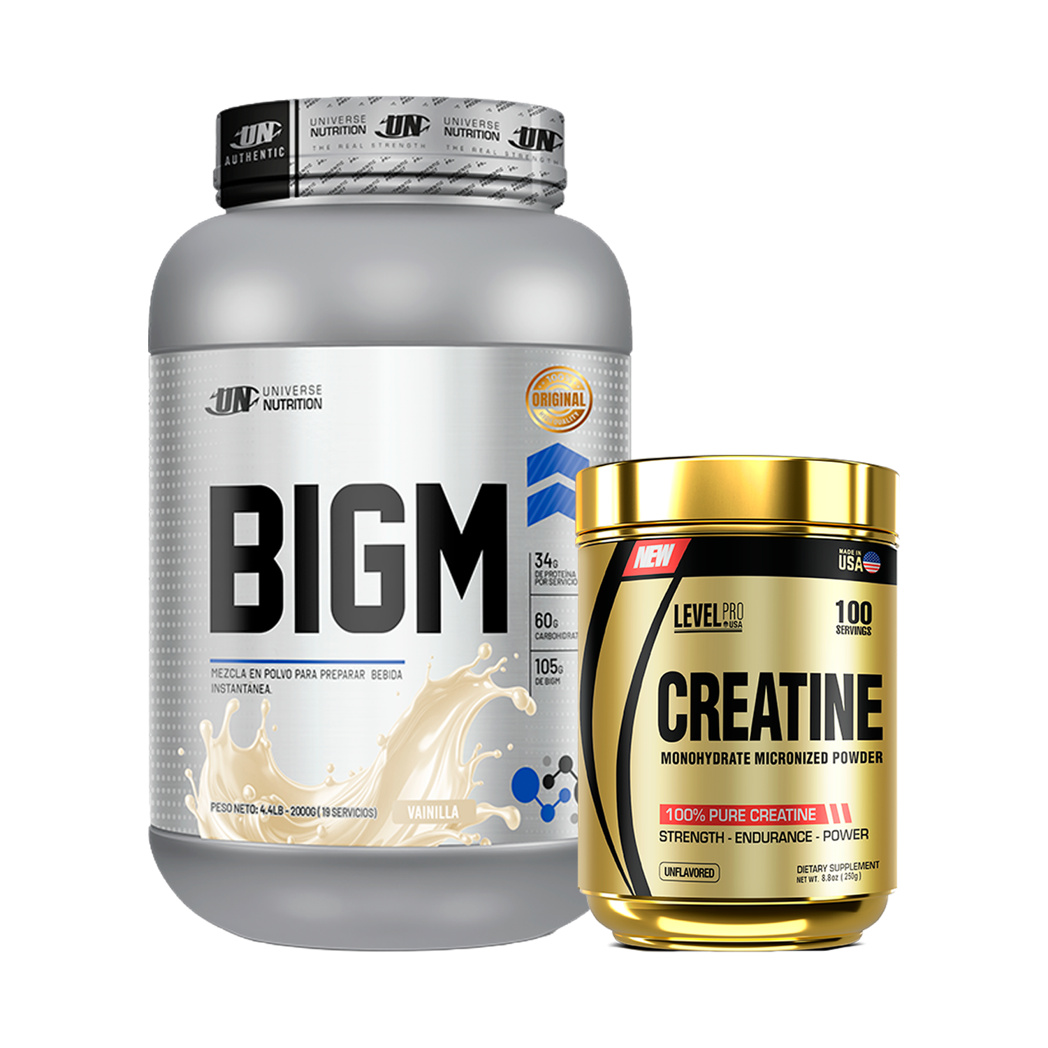 PACK Ganador de Masa BIGM UN + Creatina Level Pro
