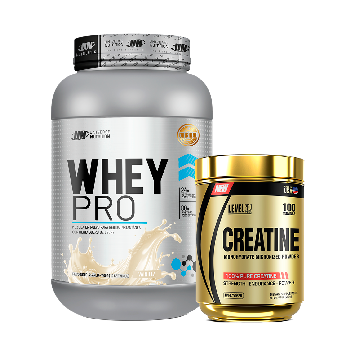 PACK Proteína Whey Pro UN + Creatina Level Pro