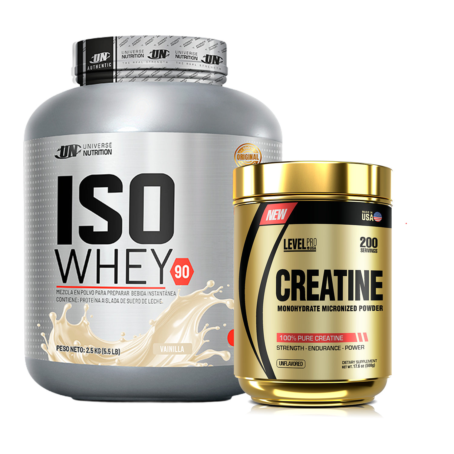 PACK Proteína Iso Whey UN + Creatina Level Pro