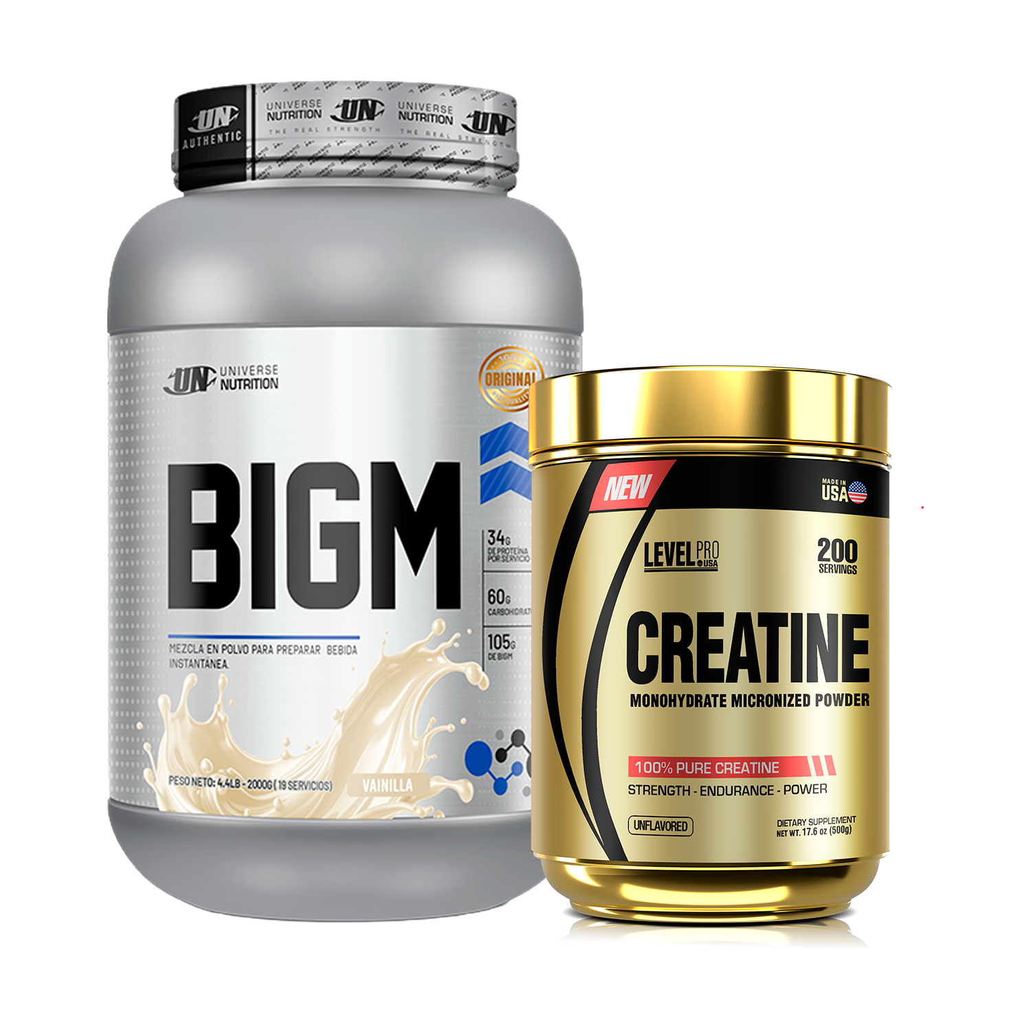 PACK Ganador de Masa BIGM UN + Creatina Level Pro