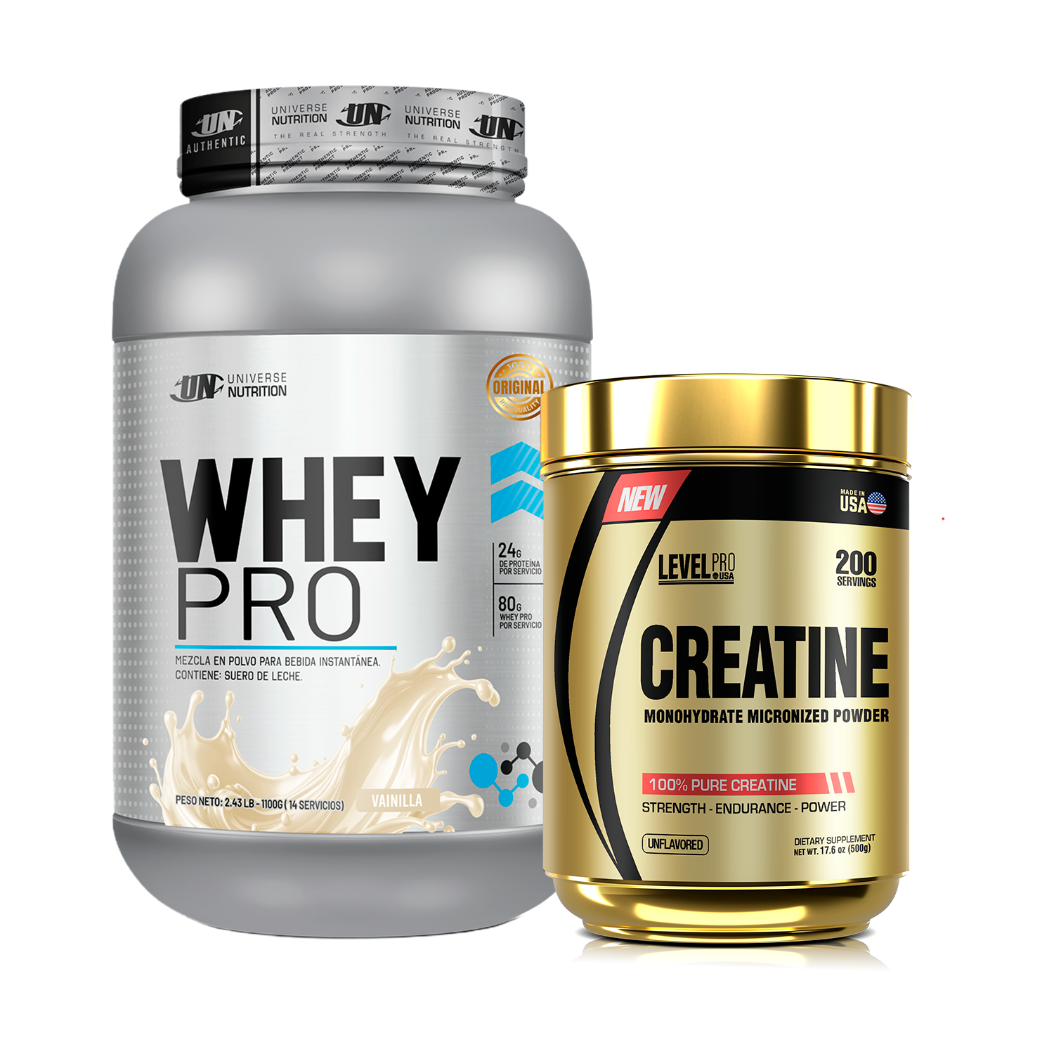 PACK Proteína Whey Pro UN + Creatina Level Pro