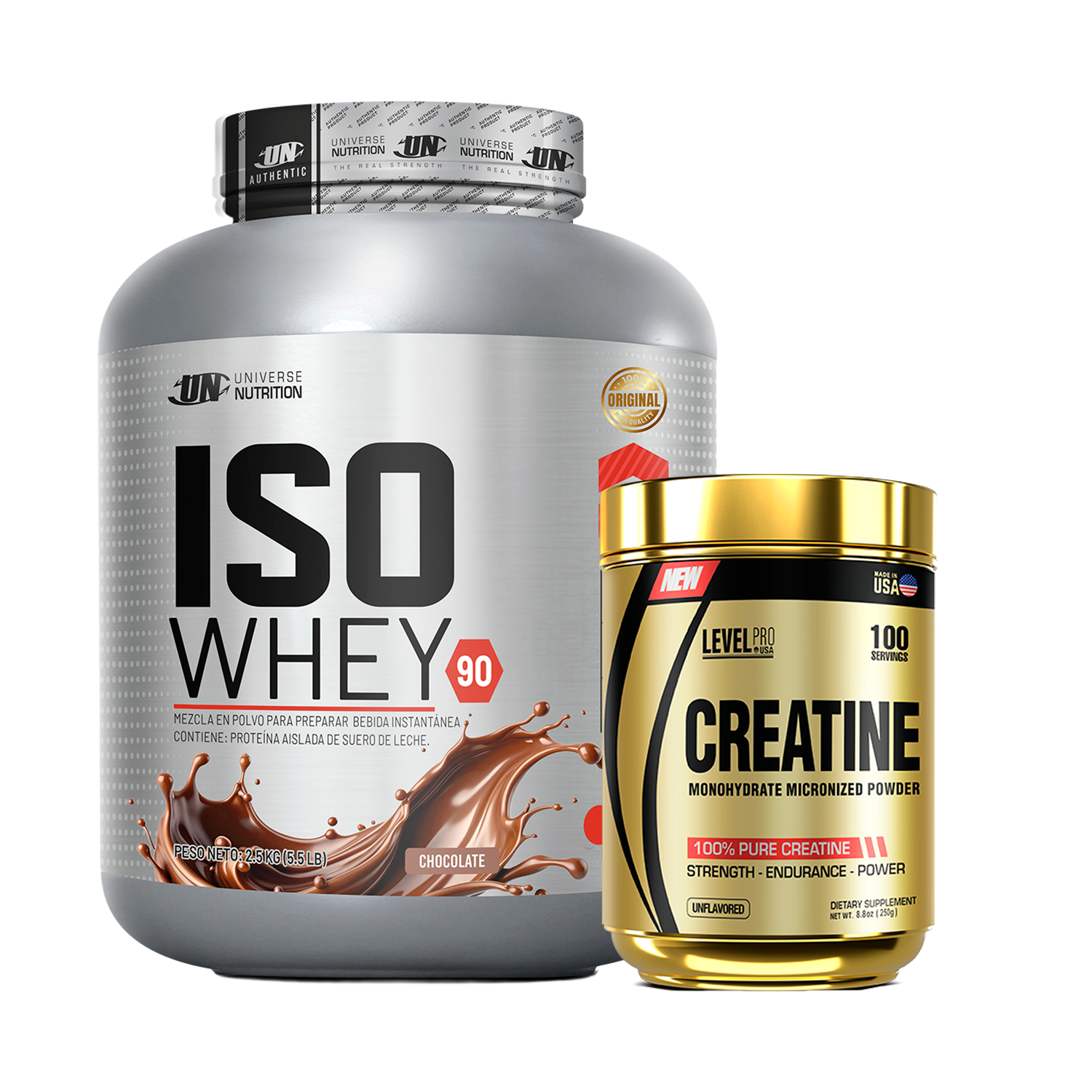 PACK Proteína Iso Whey UN + Creatina Level Pro