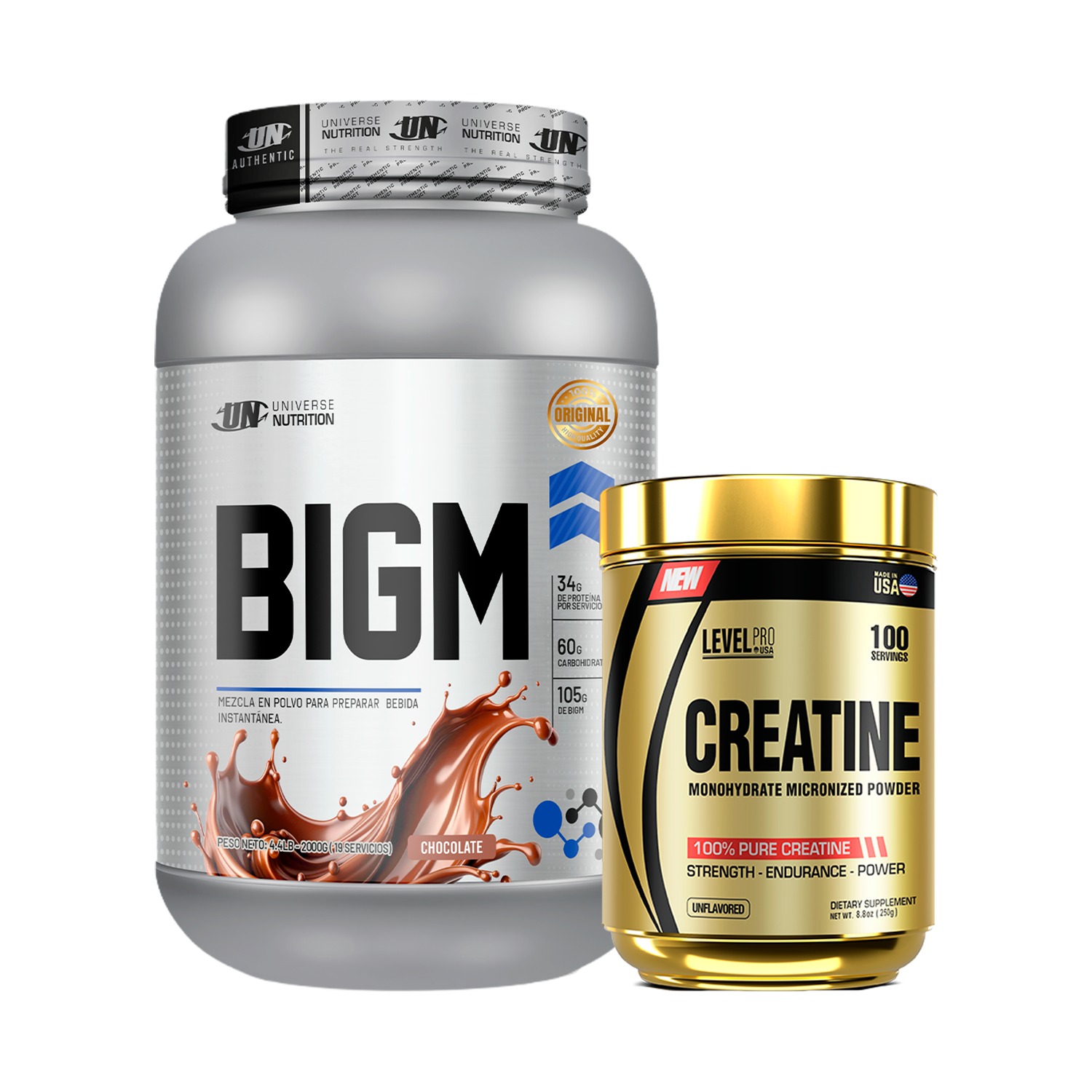 PACK Ganador de Masa BIGM UN + Creatina Level Pro