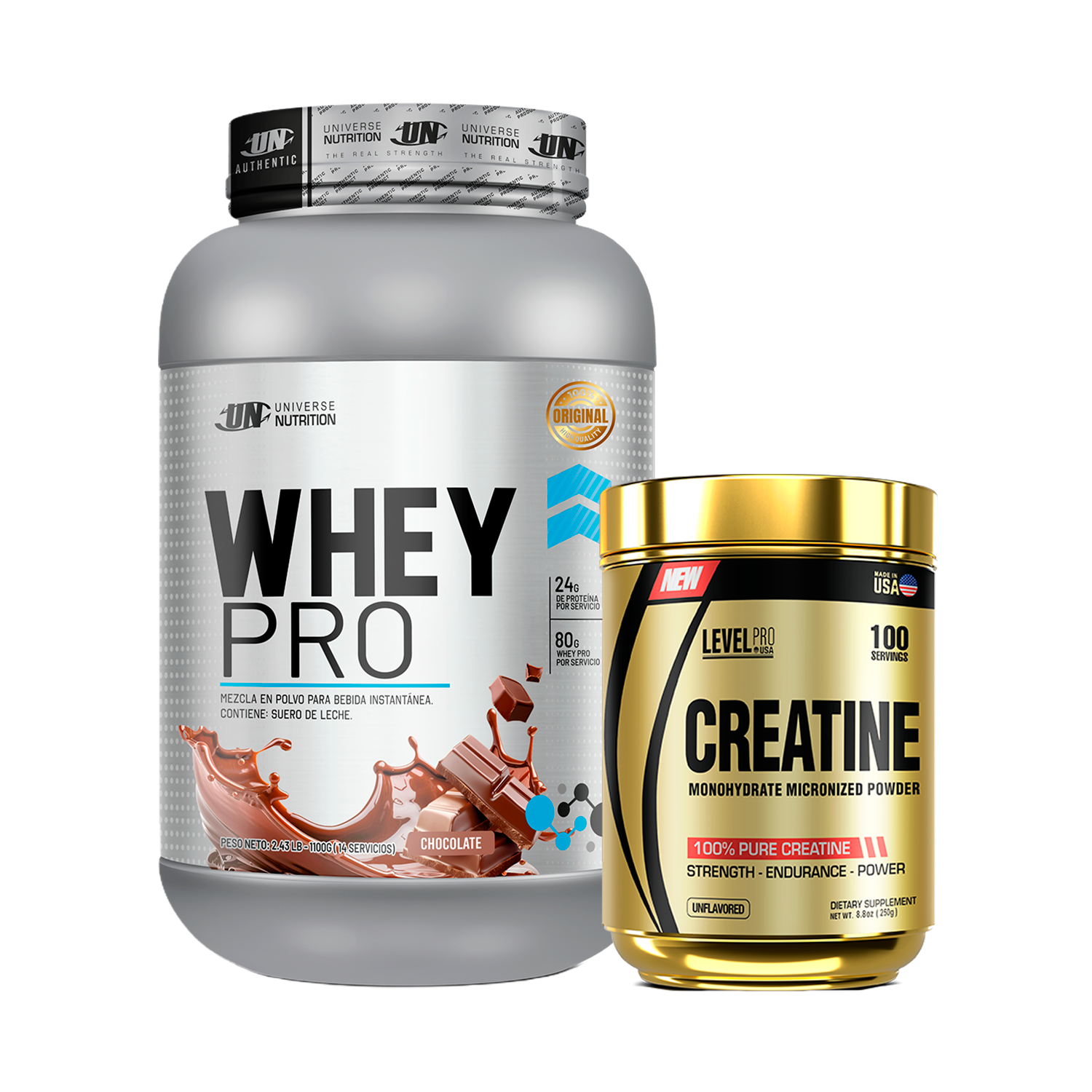 PACK Proteína Whey Pro UN + Creatina Level Pro
