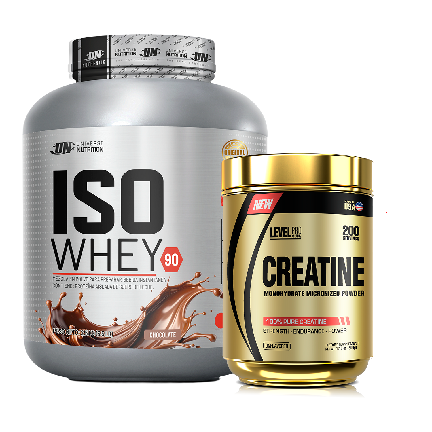 PACK Proteína Iso Whey UN + Creatina Level Pro