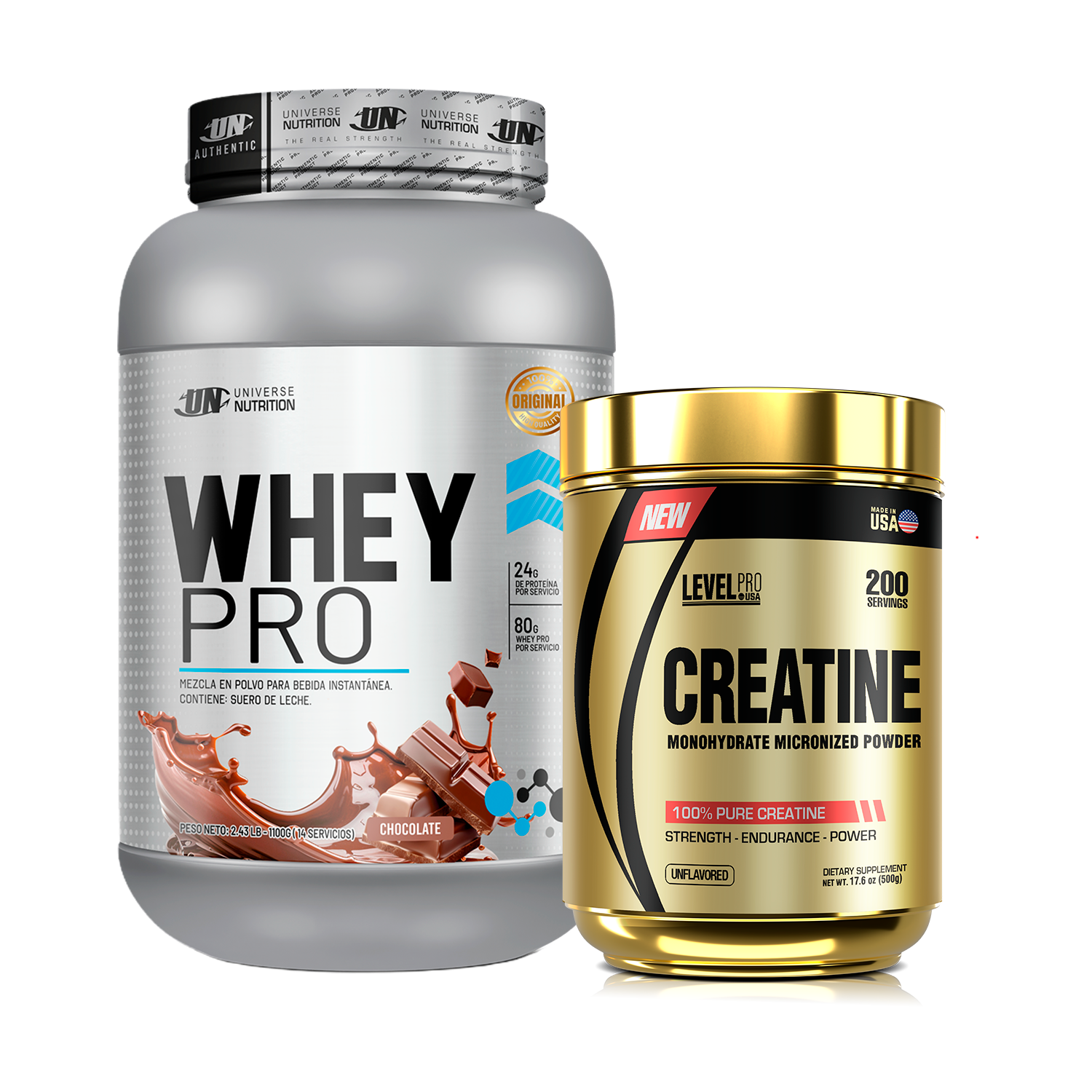 PACK Proteína Whey Pro UN + Creatina Level Pro