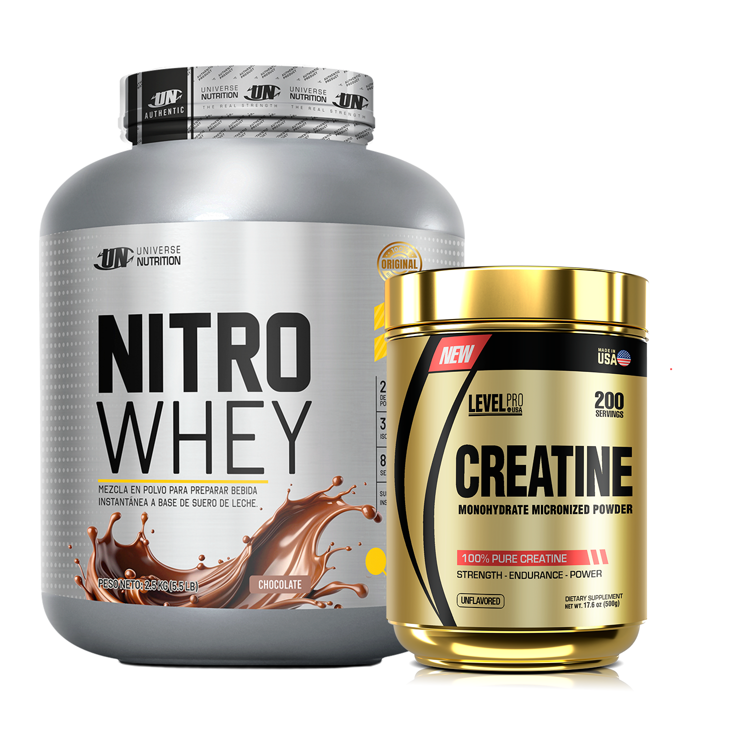 PACK Proteína Nitro Whey UN + Creatina Level Pro