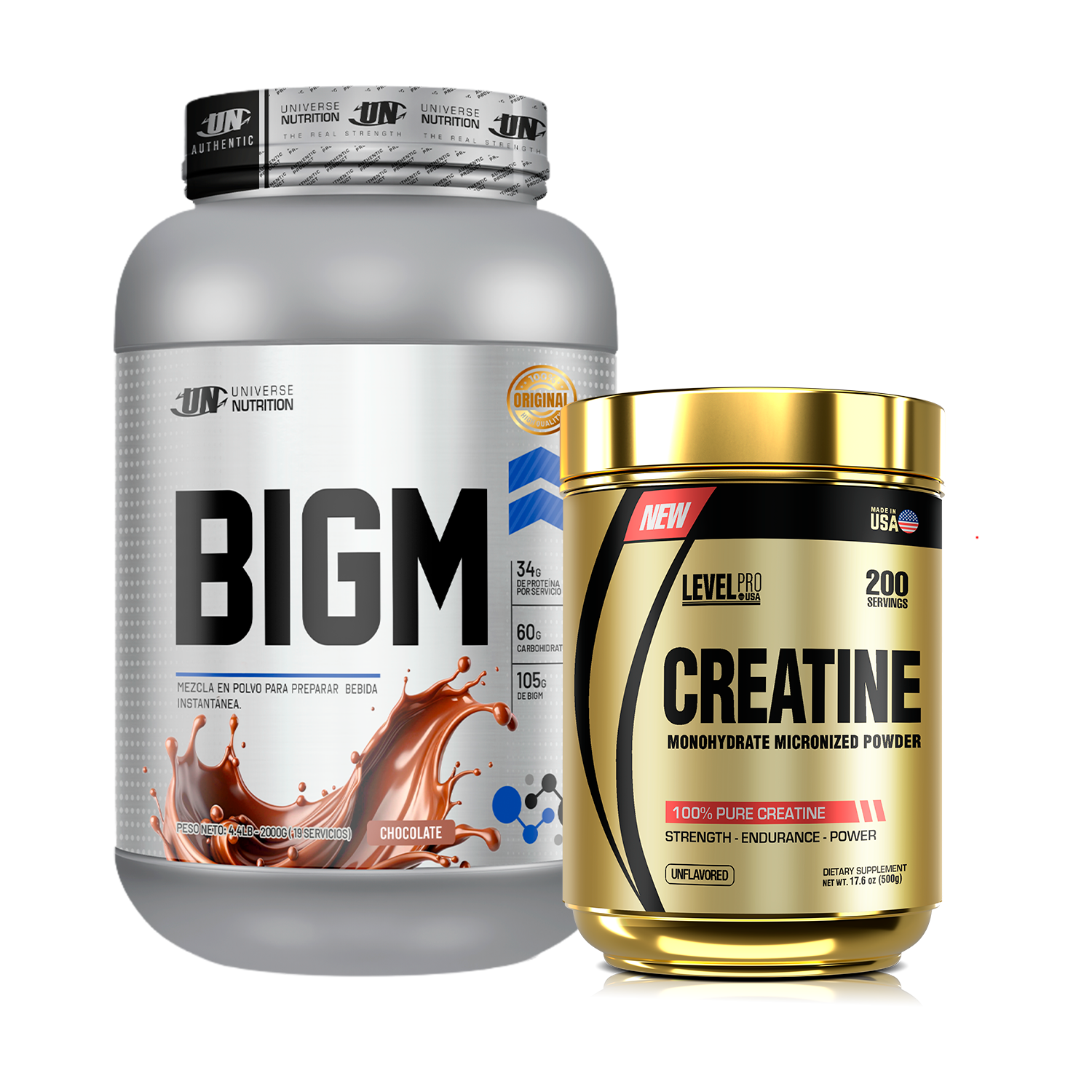 PACK Ganador de Masa BIGM UN + Creatina Level Pro