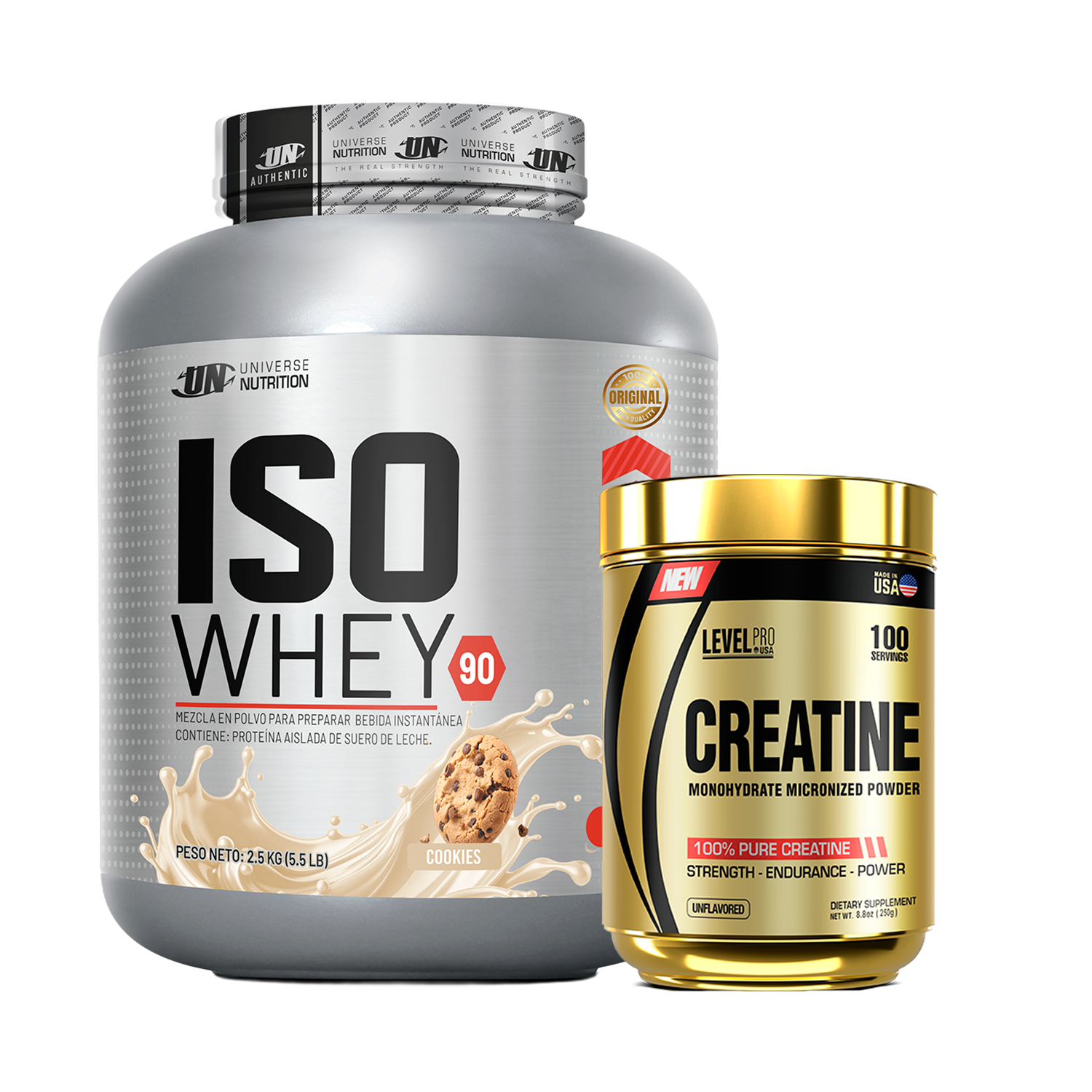PACK Proteína Iso Whey UN + Creatina Level Pro