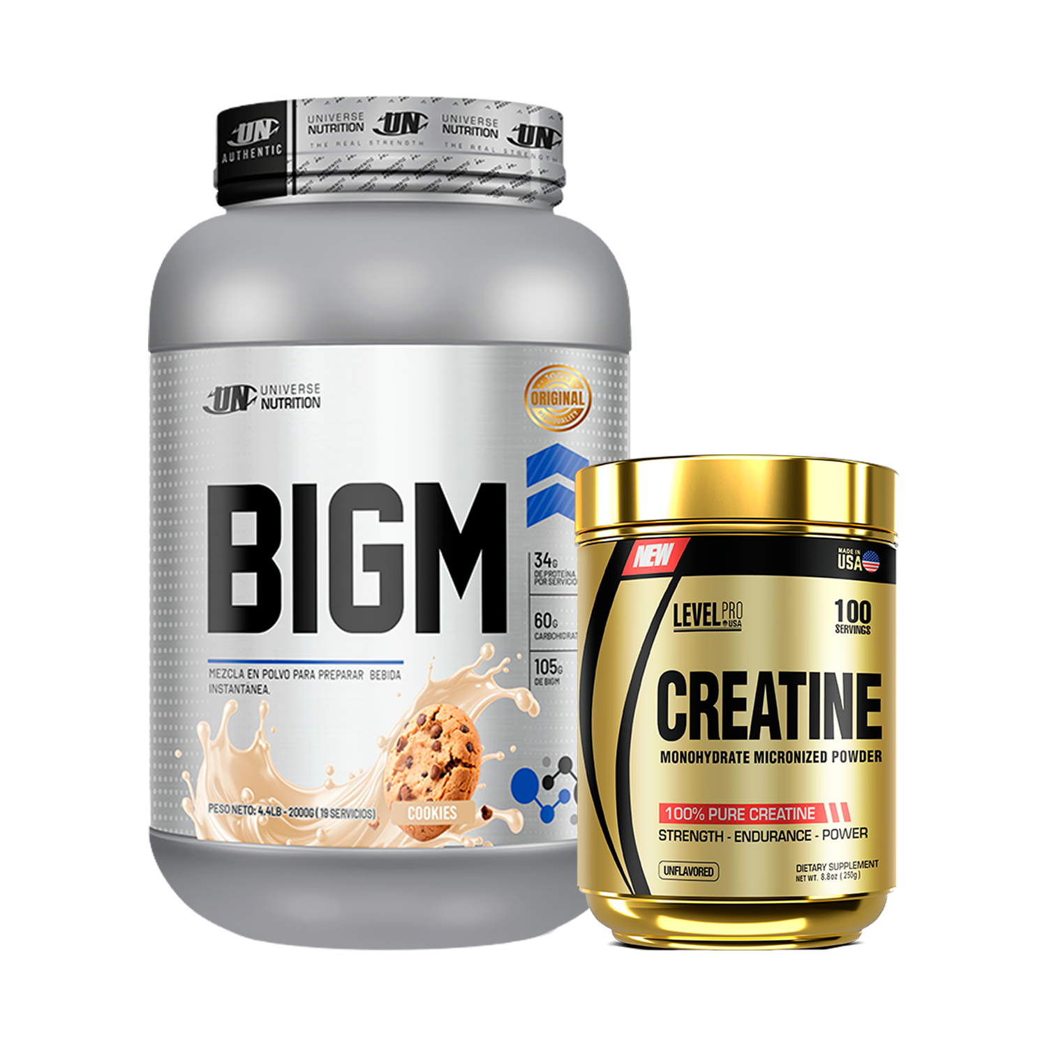 PACK Ganador de Masa BIGM UN + Creatina Level Pro