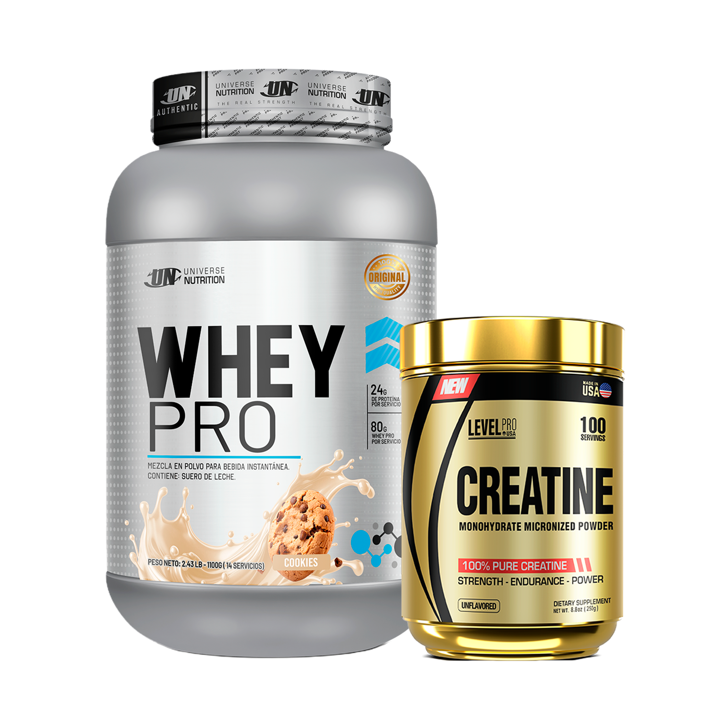 PACK Proteína Whey Pro UN + Creatina Level Pro