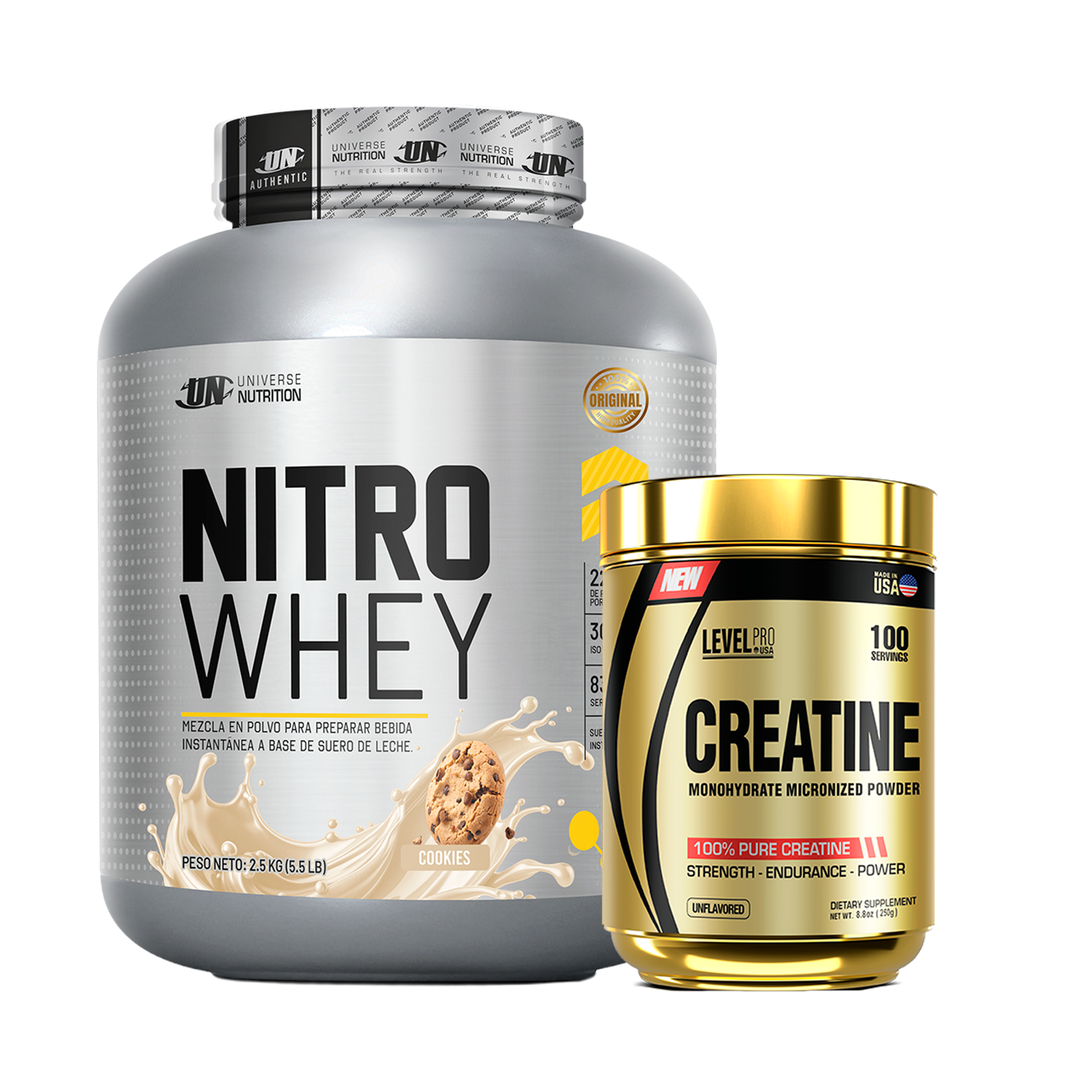 PACK Proteína Nitro Whey UN + Creatina Level Pro