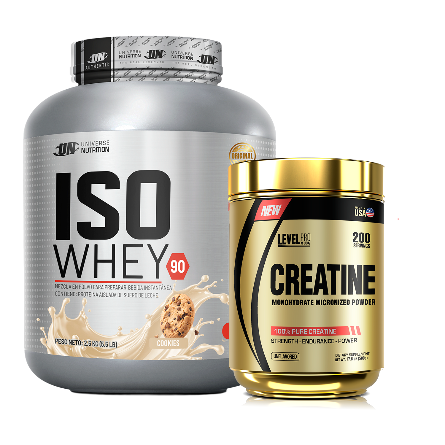 PACK Proteína Iso Whey UN + Creatina Level Pro