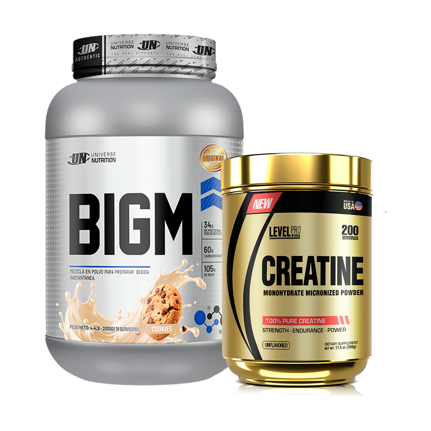 PACK Ganador de Masa BIGM UN + Creatina Level Pro
