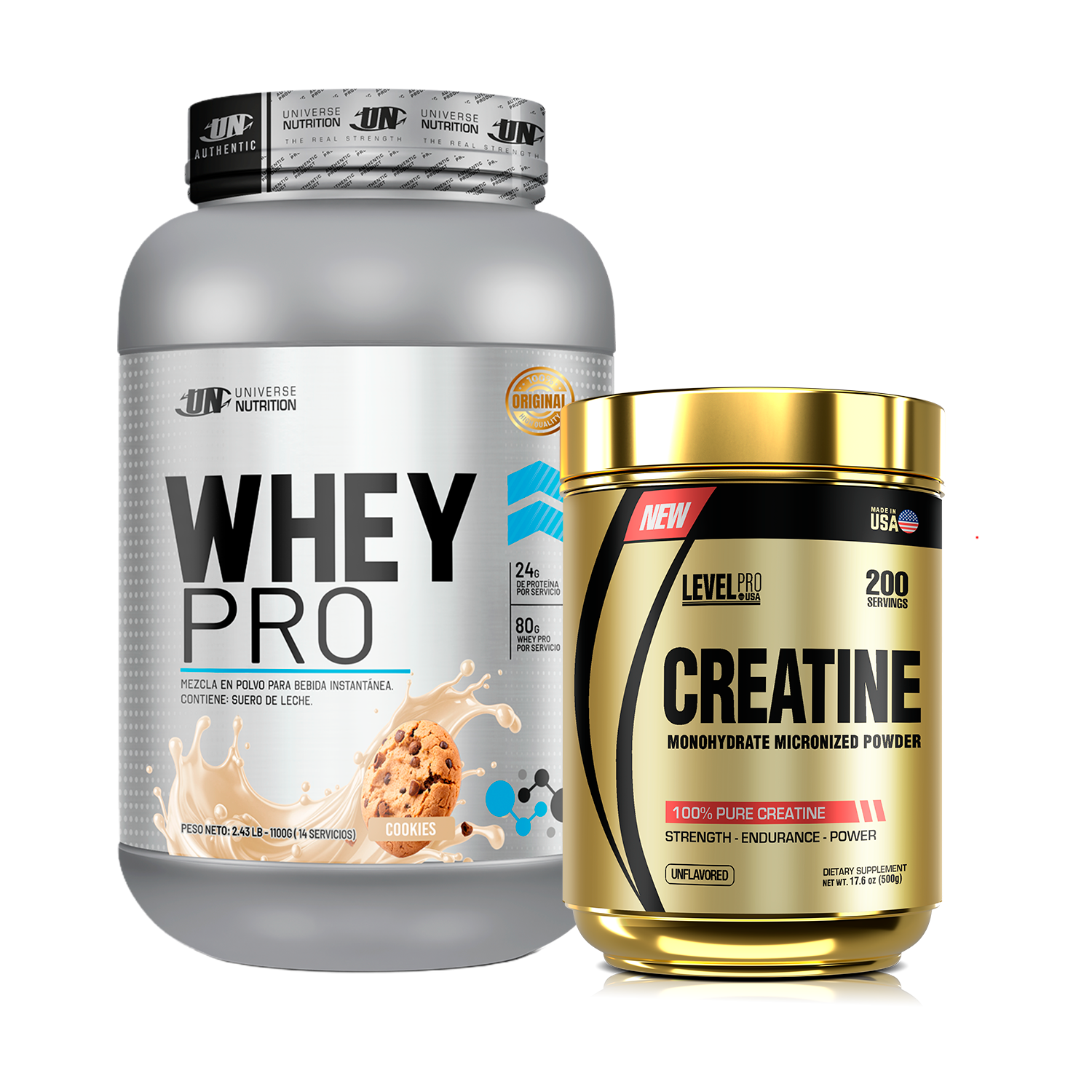 PACK Proteína Whey Pro UN + Creatina Level Pro