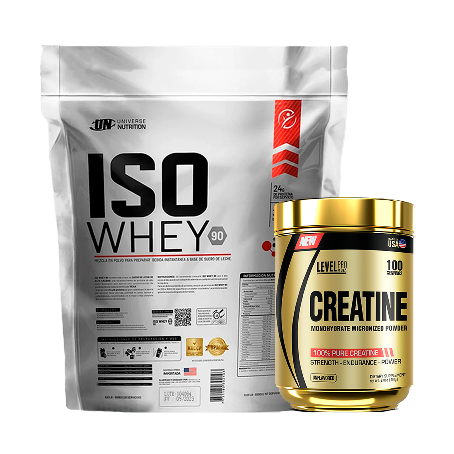 PACK Proteína Iso Whey UN + Creatina Level Pro