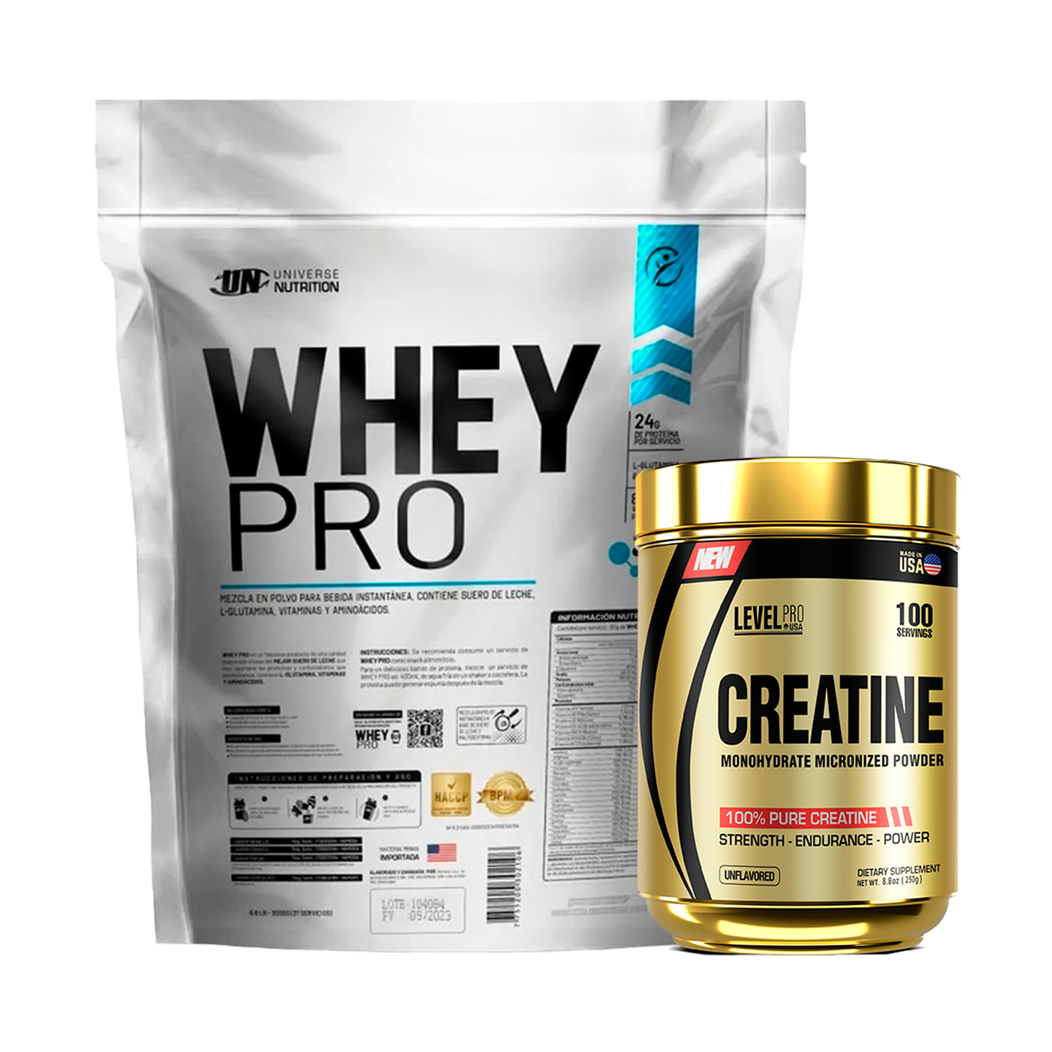 PACK Proteína Whey Pro UN + Creatina Level Pro