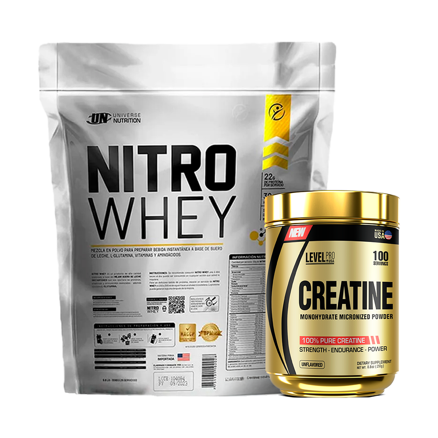 PACK Proteína Nitro Whey UN + Creatina Level Pro