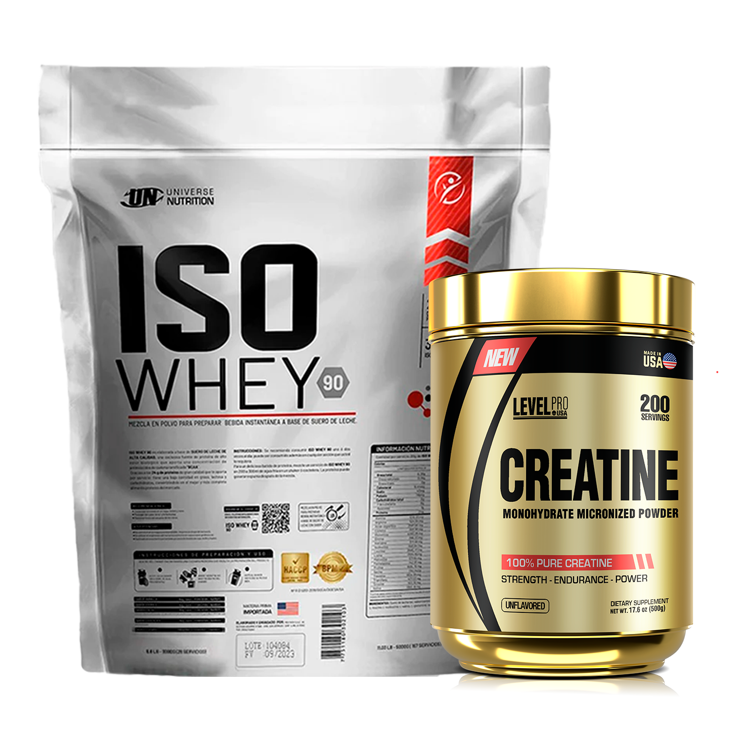 PACK Proteína Iso Whey UN + Creatina Level Pro