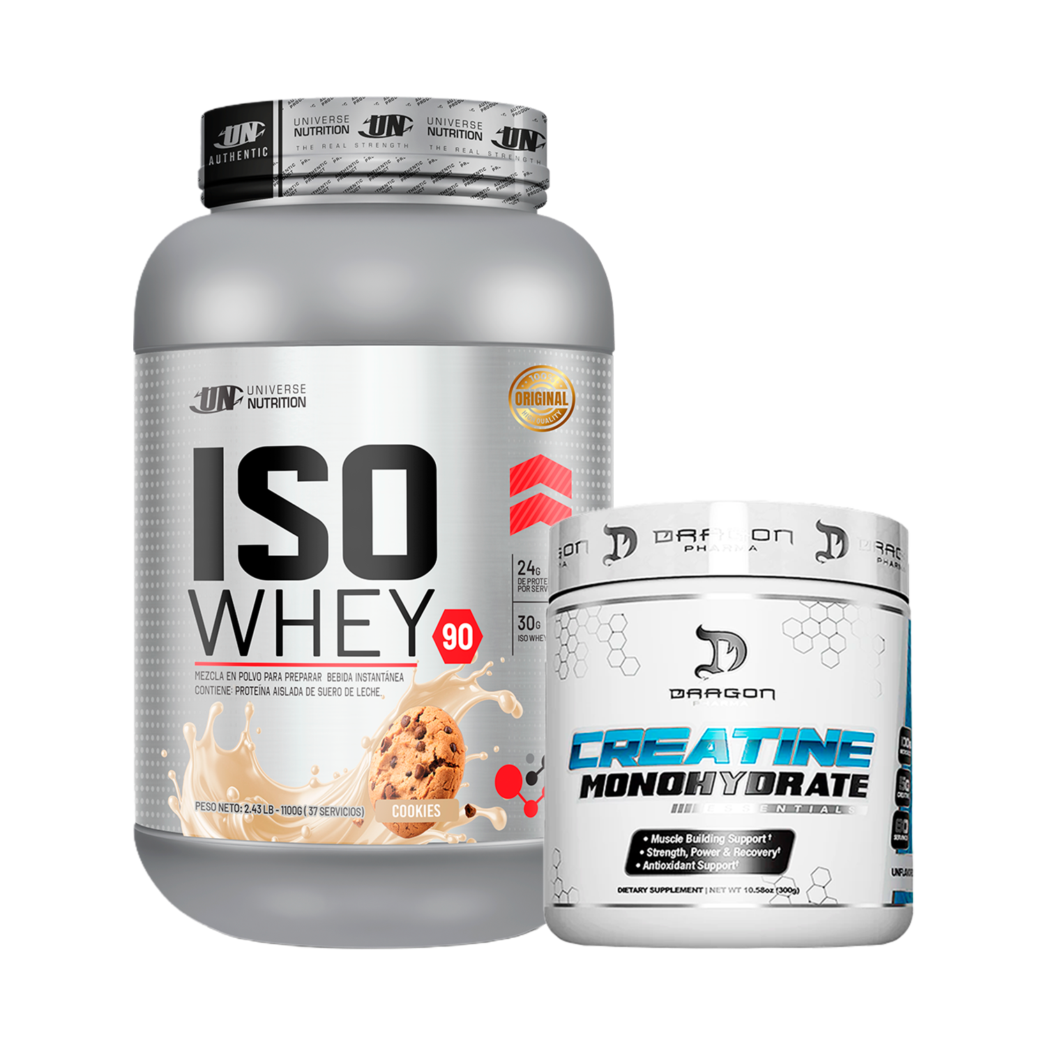 PACK Proteína Iso Whey UN + Creatina Dragon Pharma