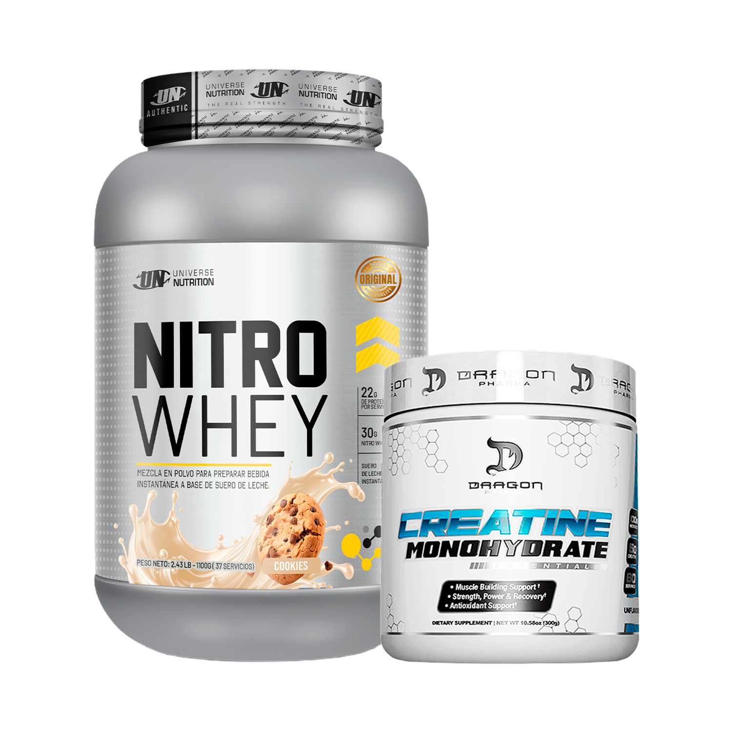 PACK Proteína Nitro Whey UN + Creatina Dragon Pharma