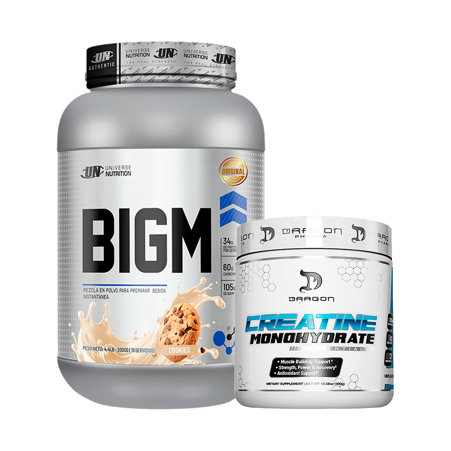 PACK Ganador de Masa BIGM UN + Creatina Dragon Pharma