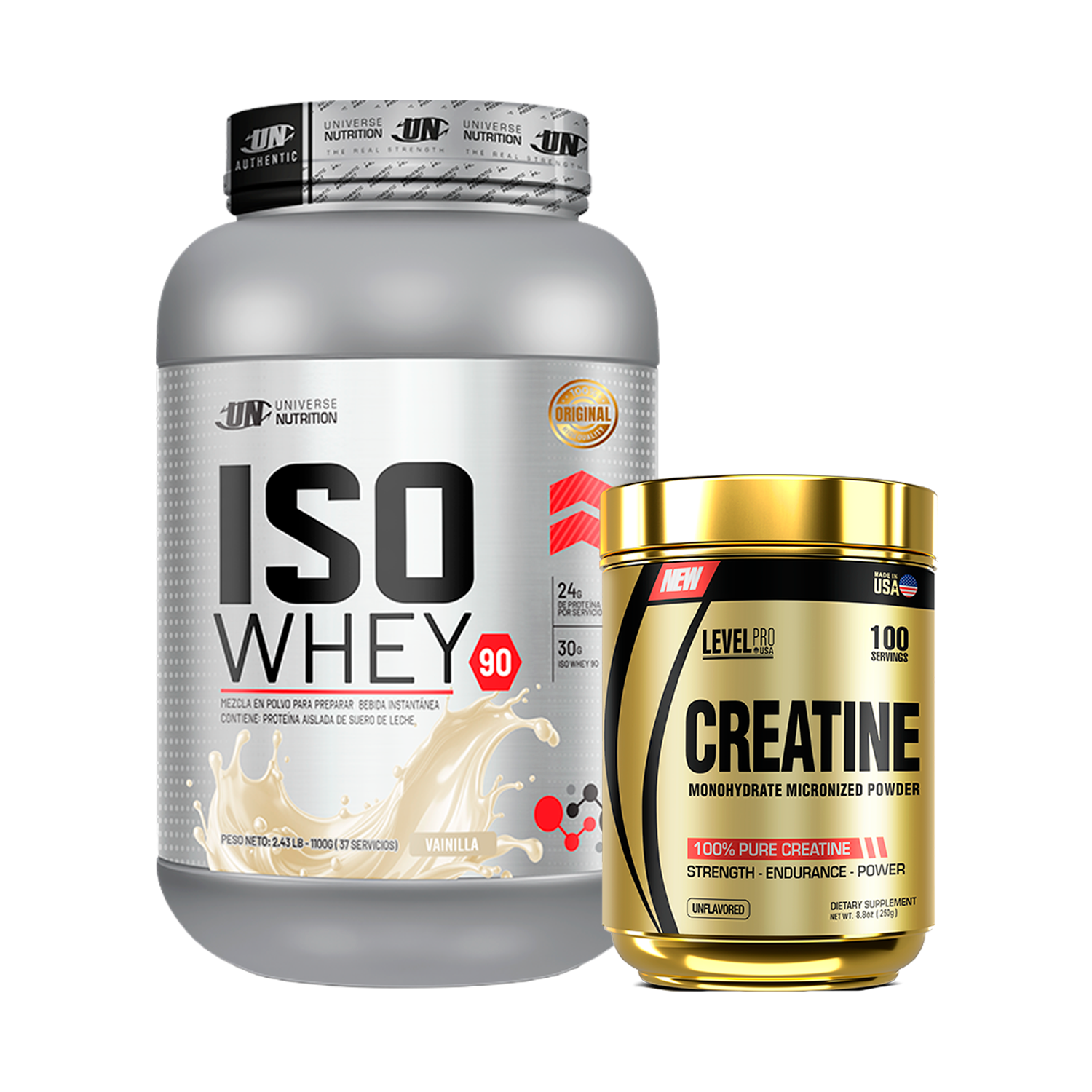 PACK Proteína Iso Whey UN + Creatina Level Pro