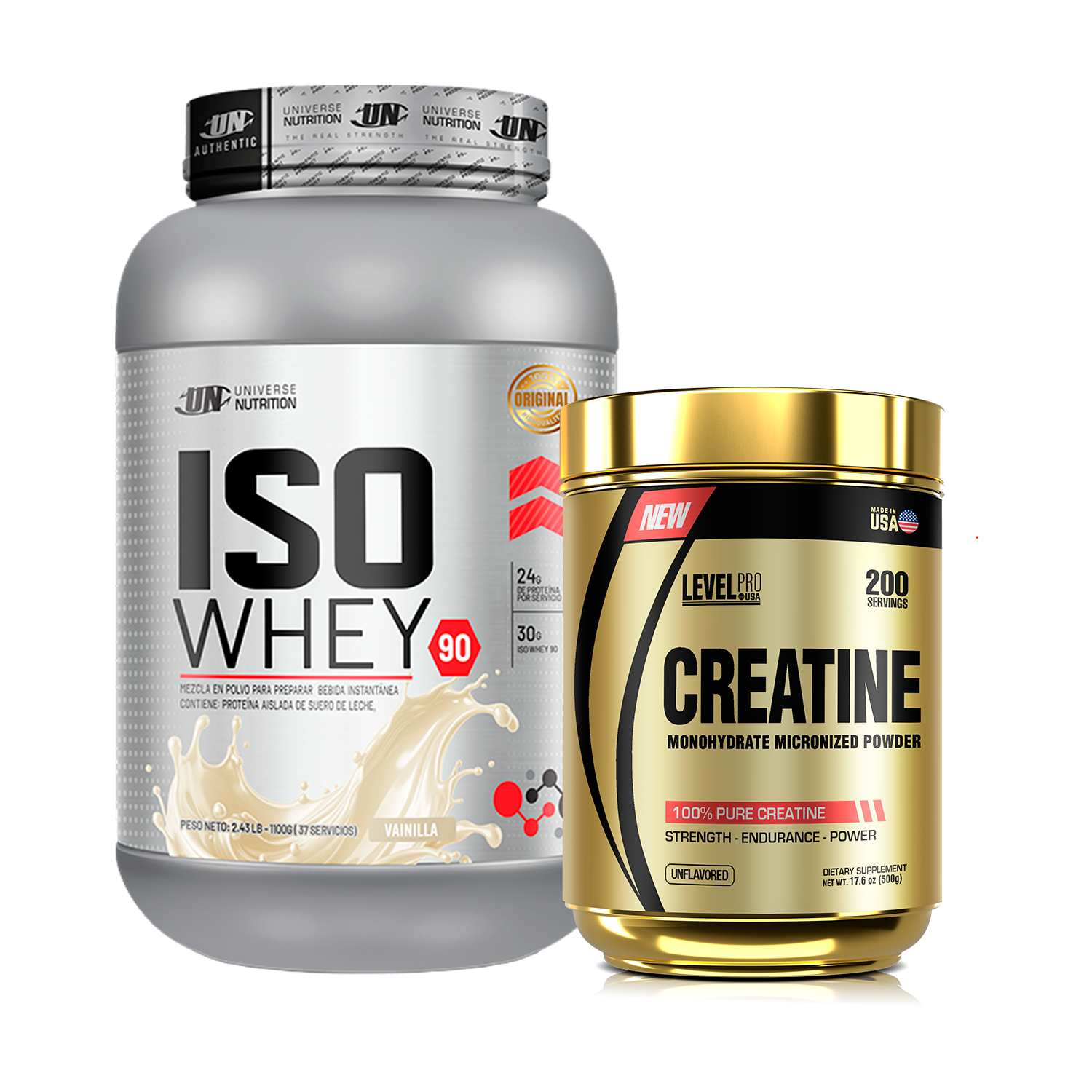 PACK Proteína Iso Whey UN + Creatina Level Pro